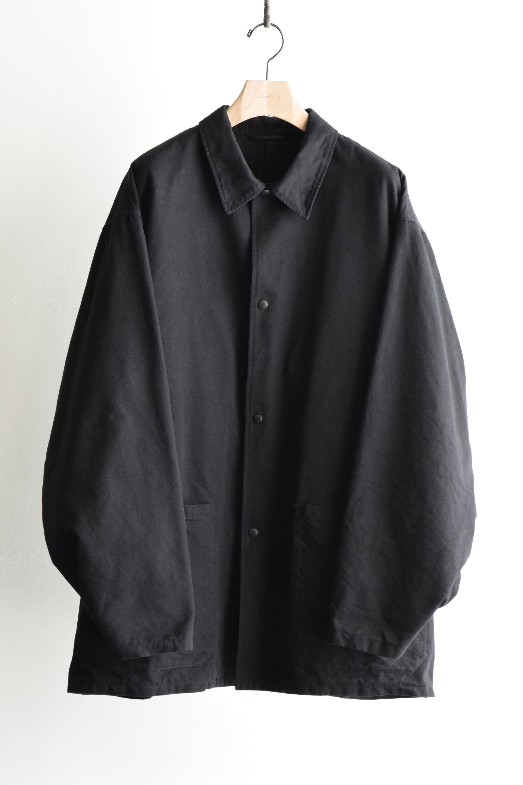 25ss COMOLI ポストツイルワークジャケット 2ブラック ポストワークツイルジャケット – COVERCHORD