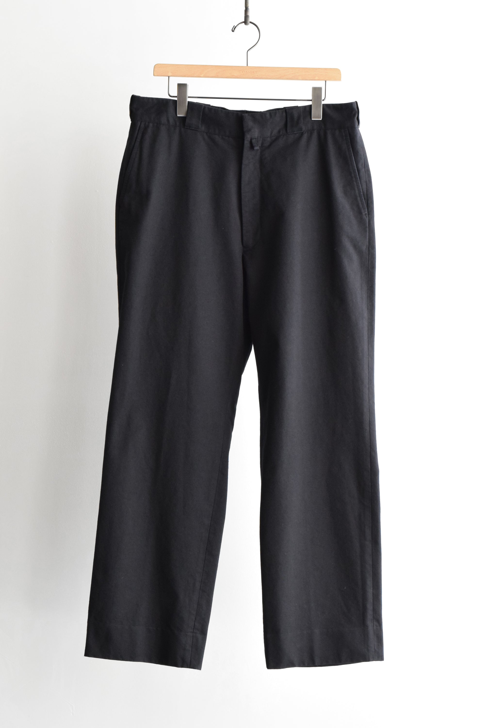 COMOLI ポストワークツイルパンツ　size1 BLACK 21SS COMOLI (コモリ) ポストワークツイル パンツ