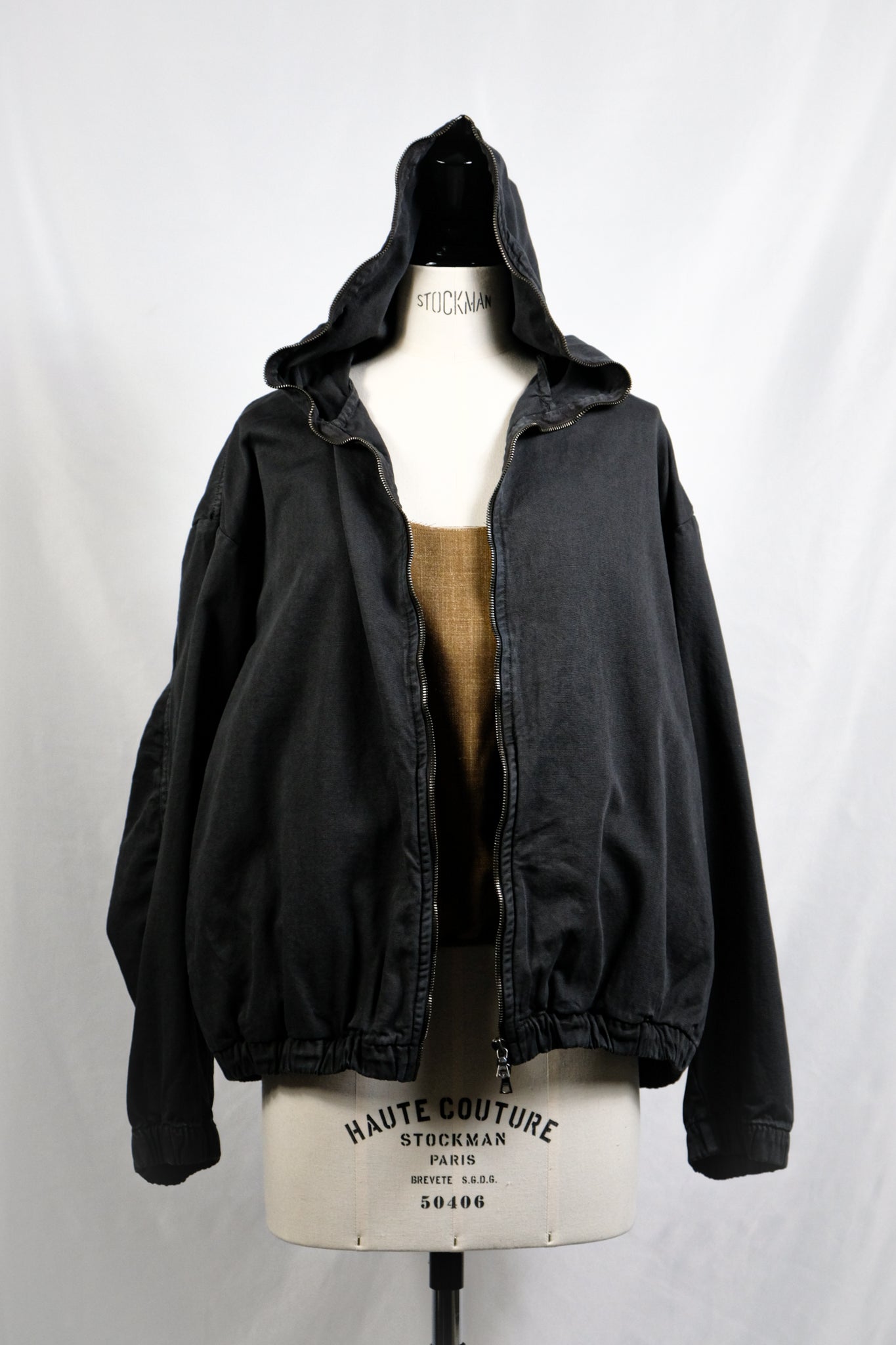 Gabriela Coll Black Cupro No 216 Hooded Zip Jacket