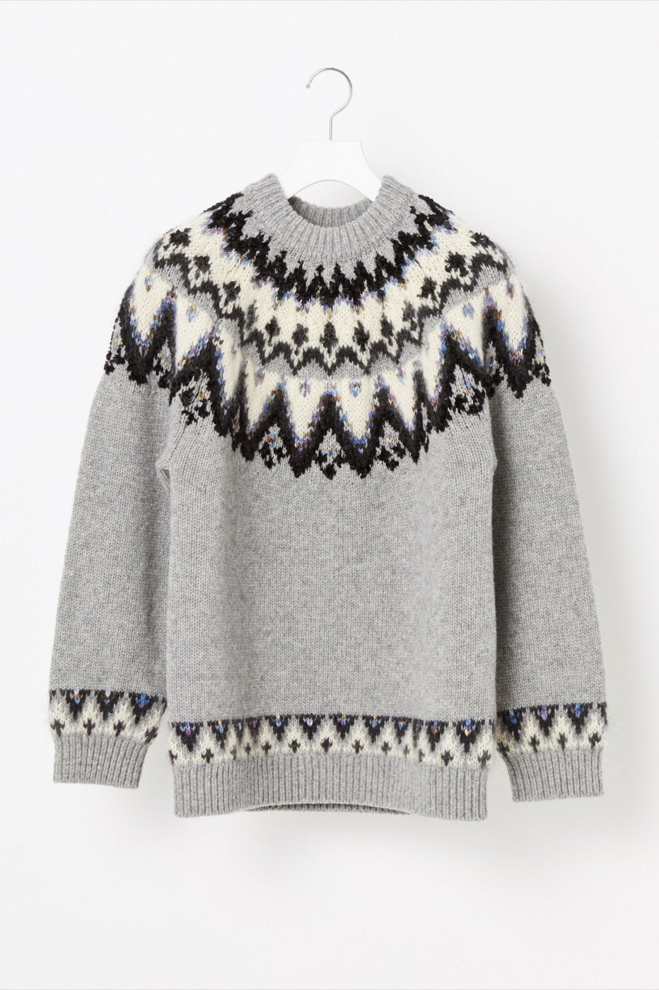 割引 MOHAIR COOHEM トップス NORDIC L GREY SWEATER トップス ...