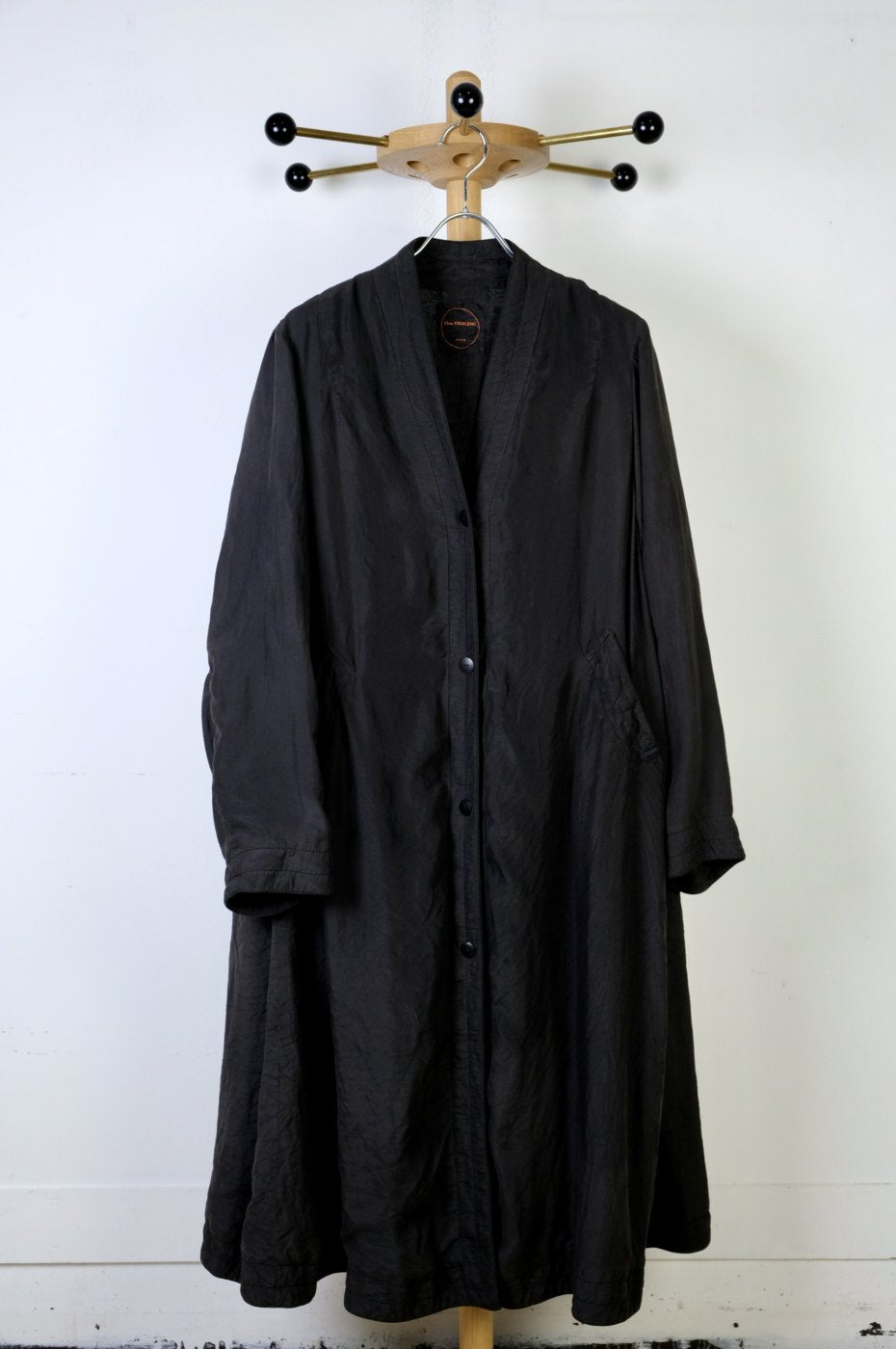 Chez VIDALENC-Coat Betty / Habotai silk medium-BLACK – LOCALERS