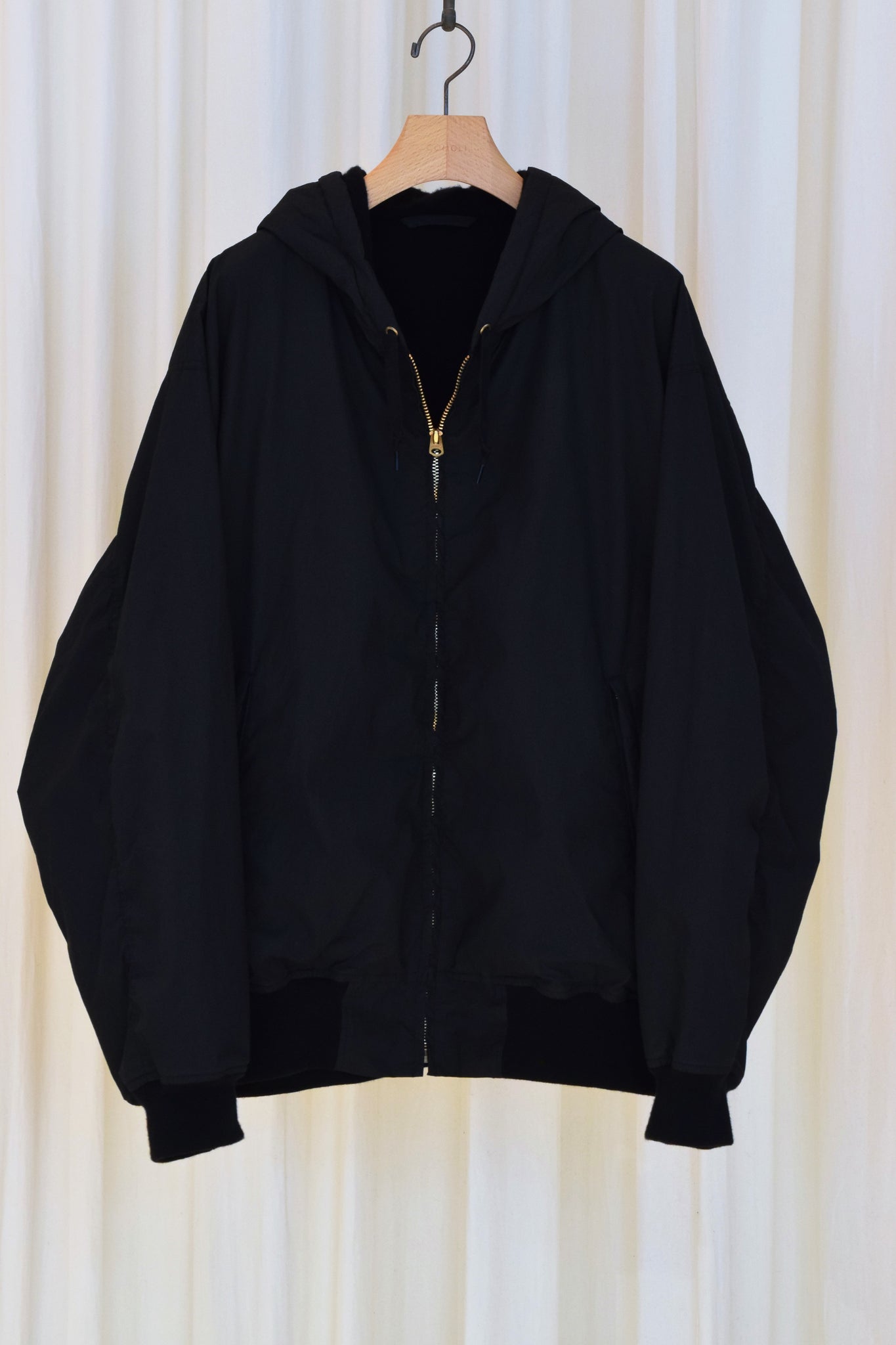 COMOLI "Cotton Nylon Zip Parka / BLACK"