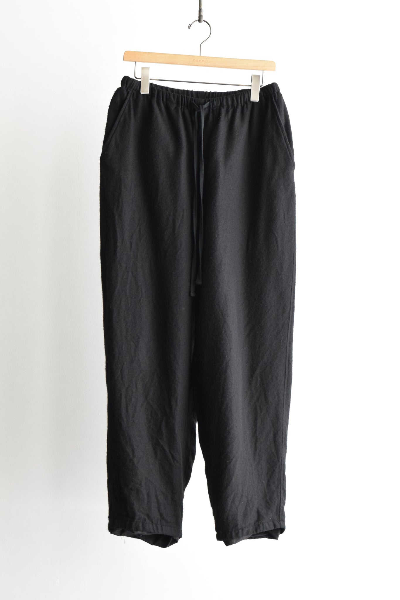 COMOLI "Cotton fleece pants / BLACK"
