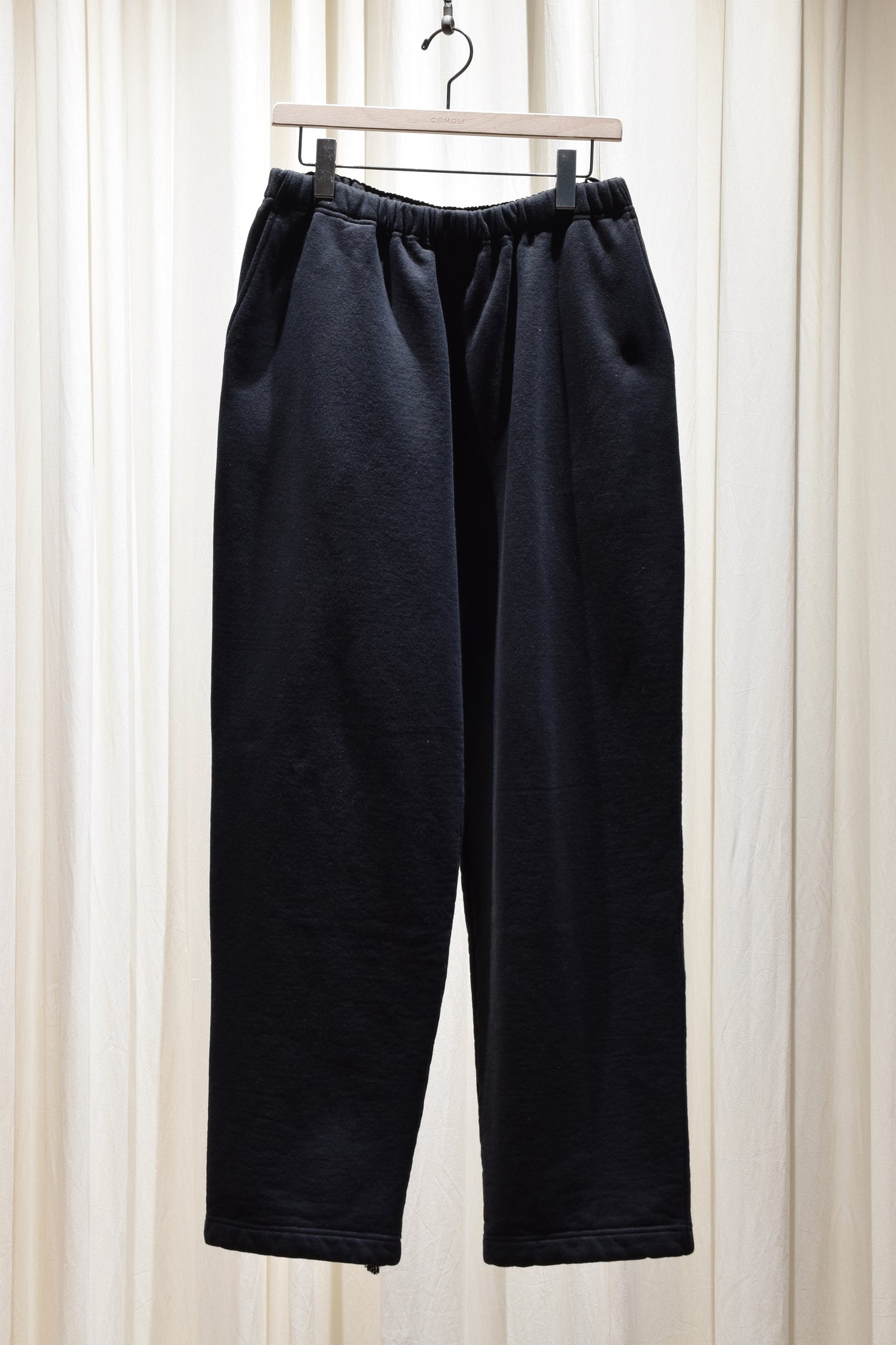 COMOLI "Cotton fleece pants / BLACK"