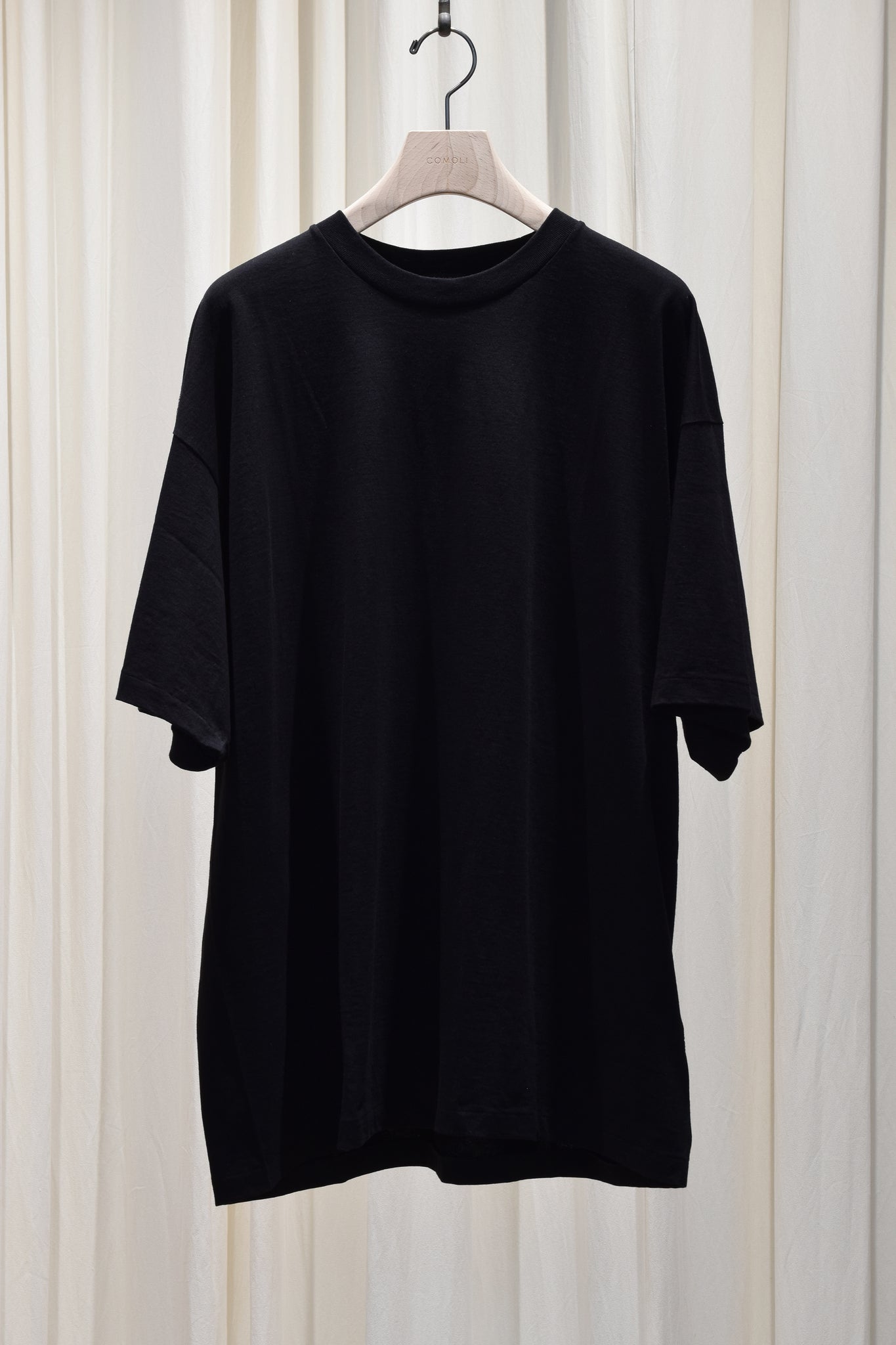 COMOLI "コットンジャージ 半袖Tシャツ / BLACK"