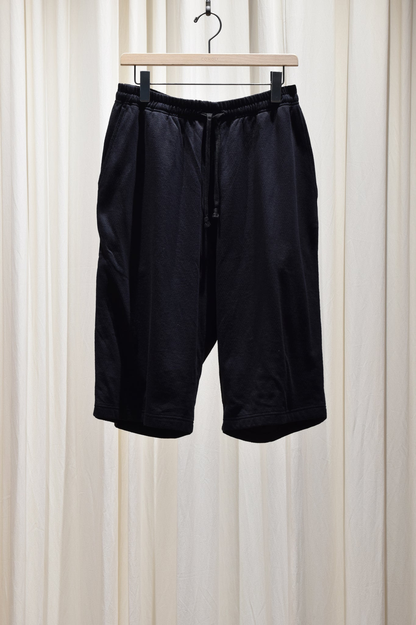 COMOLI "コットンメッシュ ショーツ  / BLACK"