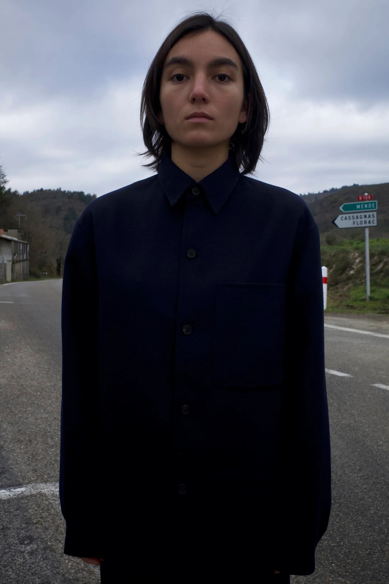 seya. "LIGHT DOUBLE FACE SHIRT / NIGHT"