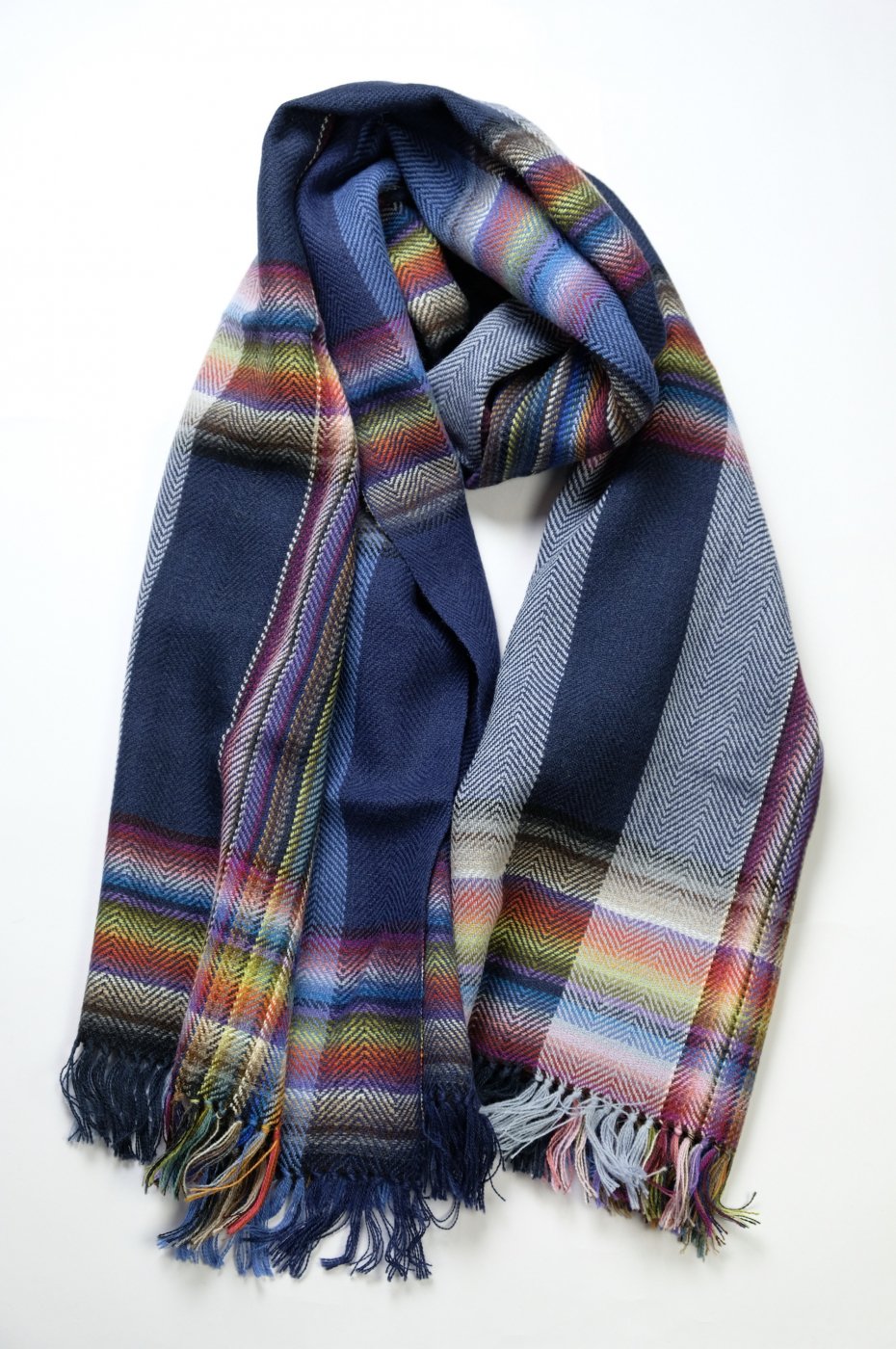 THE INOUE BROTHERS... "Multi Coloured Stole / NAVY"
