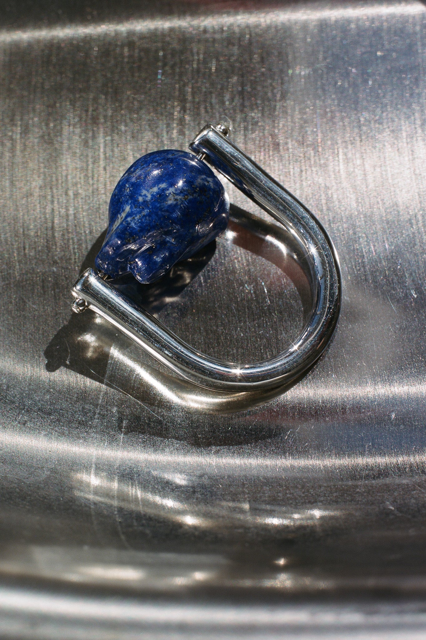 R.ALAGAN "DISTORTED STONE RING / LAPIS"