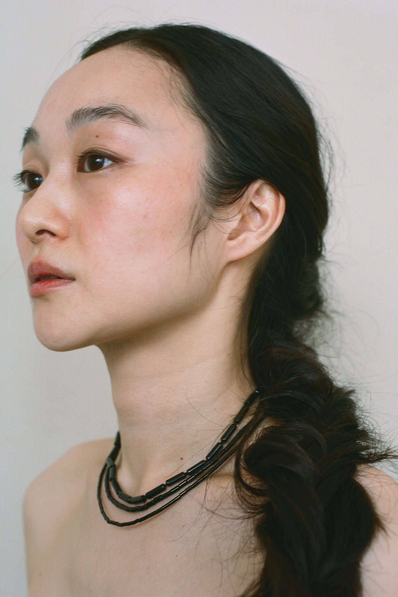 R.ALAGAN "SMALL TUBE ONYX NECKLACE / BLACK (LIMITED ITEM)"