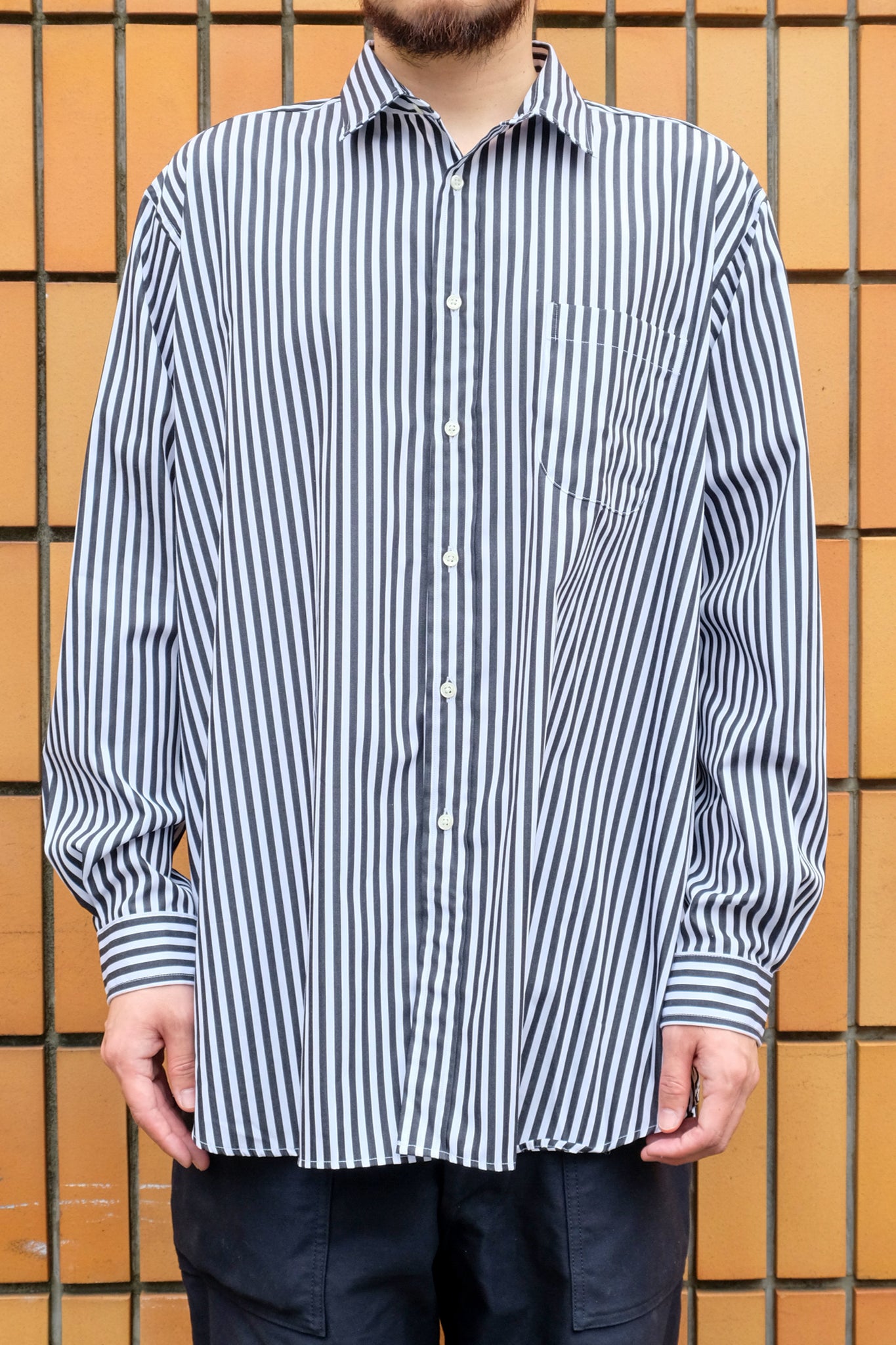 INDIVIDUALIZED SHIRTS "[LOCALERS EXCLUSIVE] BARBER STRIPE LONG SLEEVE SHIRT"