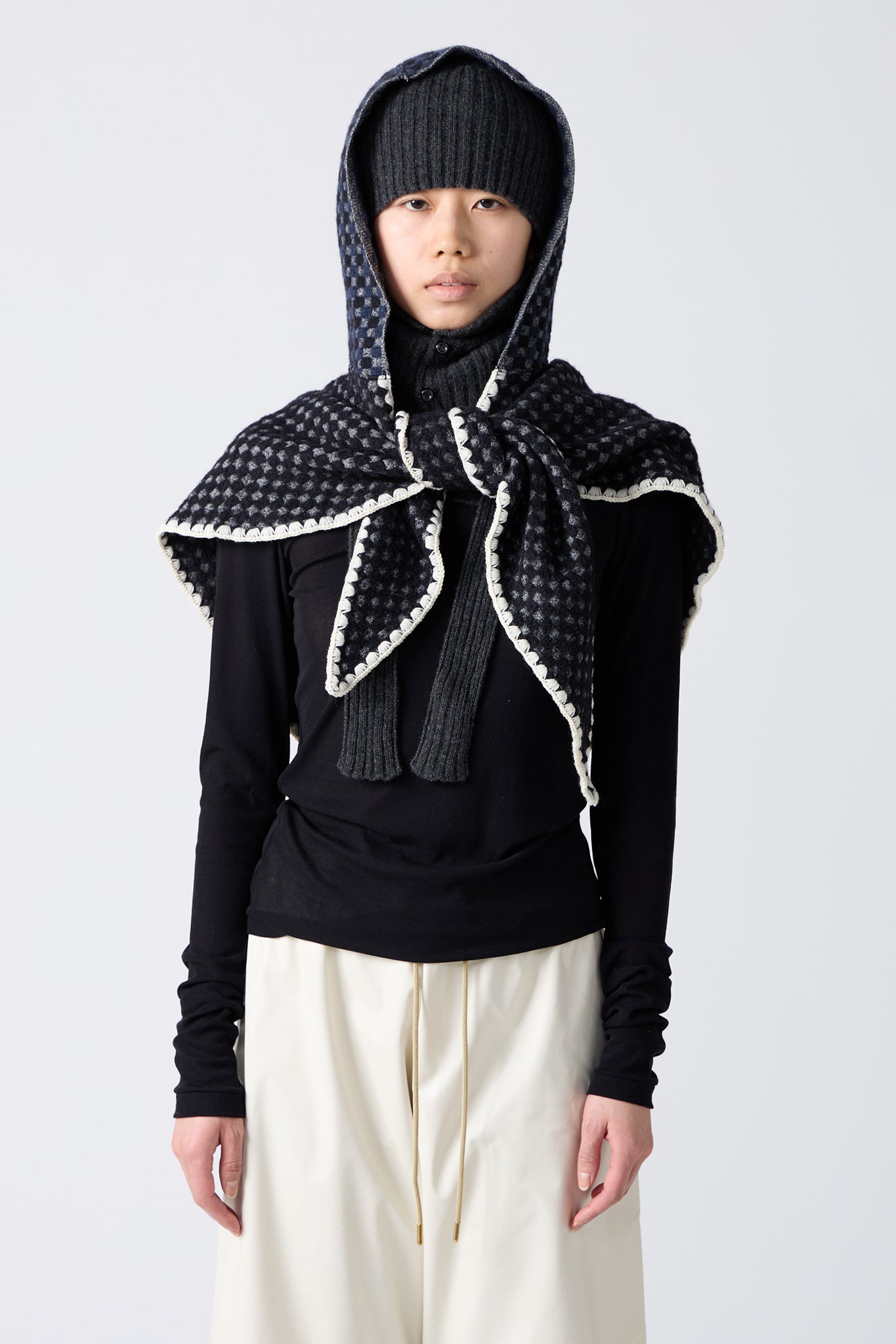 babaco"CASHMERE RIBBED KNIT CAP / CHARCOAL"