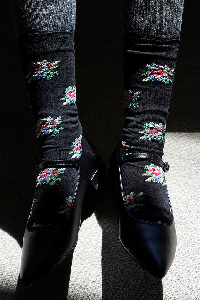babaco "ROSE SOCKS / BLACK"