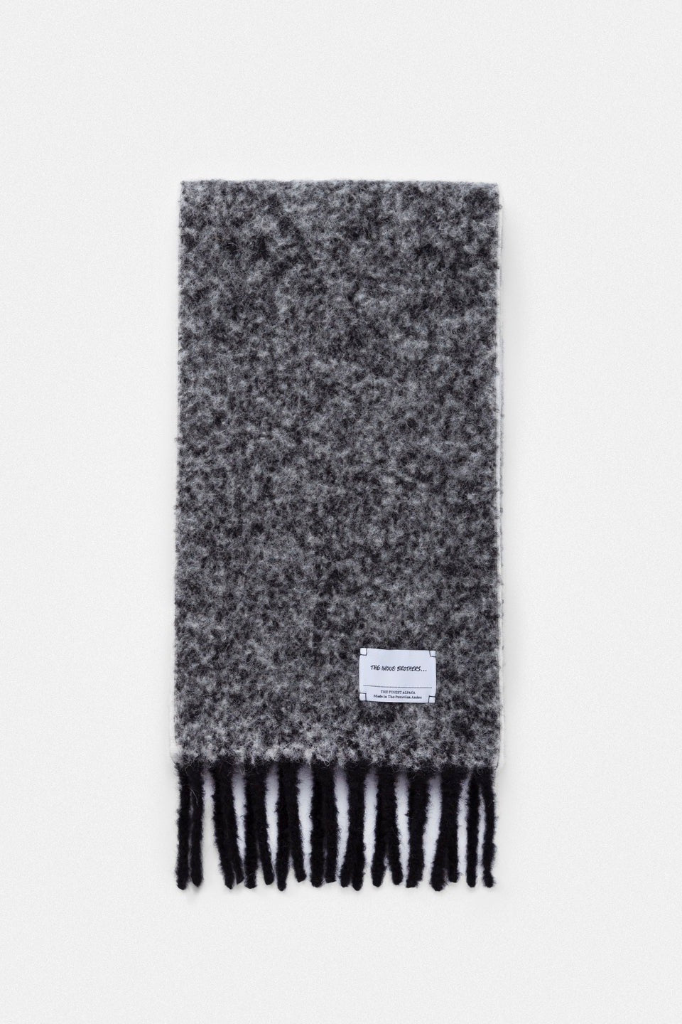 THE INOUE BROTHERS..."TWO COLOUR WOOLLY SCARF / BLACK/WHITE"
