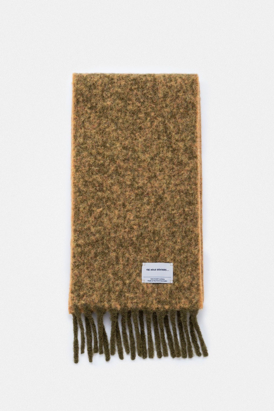 THE INOUE BROTHERS..."TWO COLOUR WOOLLY SCARF / GREEN/LIME"