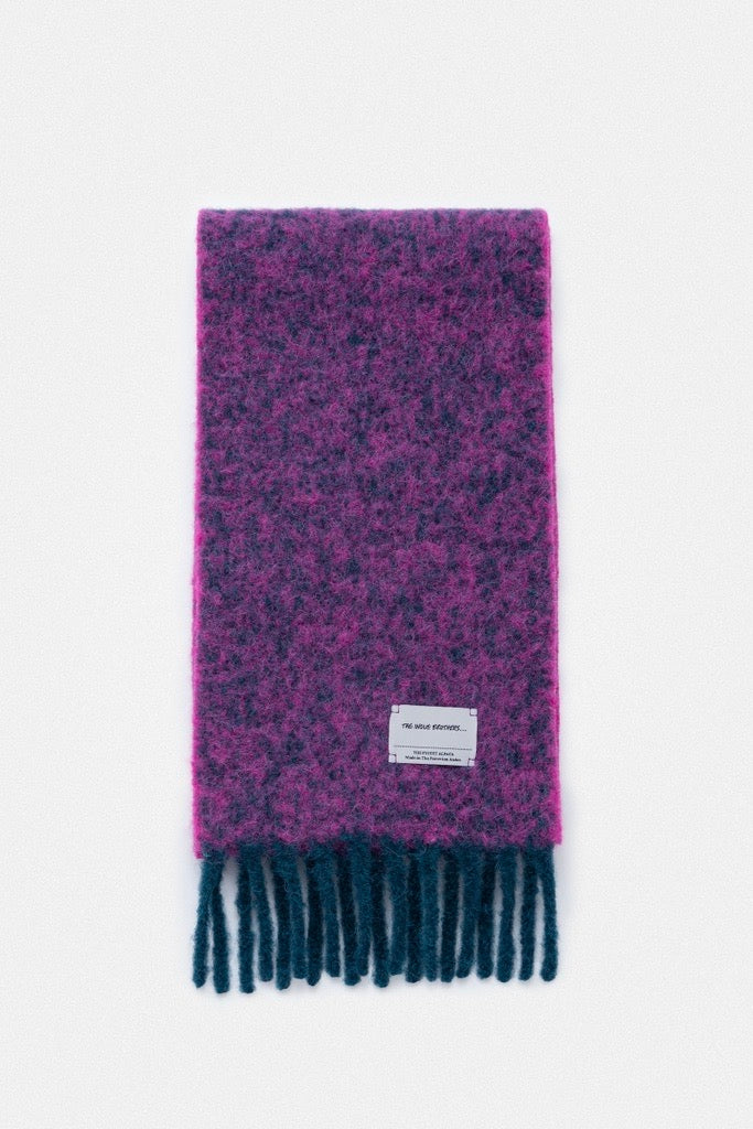 THE INOUE BROTHERS..."TWO COLOUR WOOLLY SCARF / TEAL/PINK"