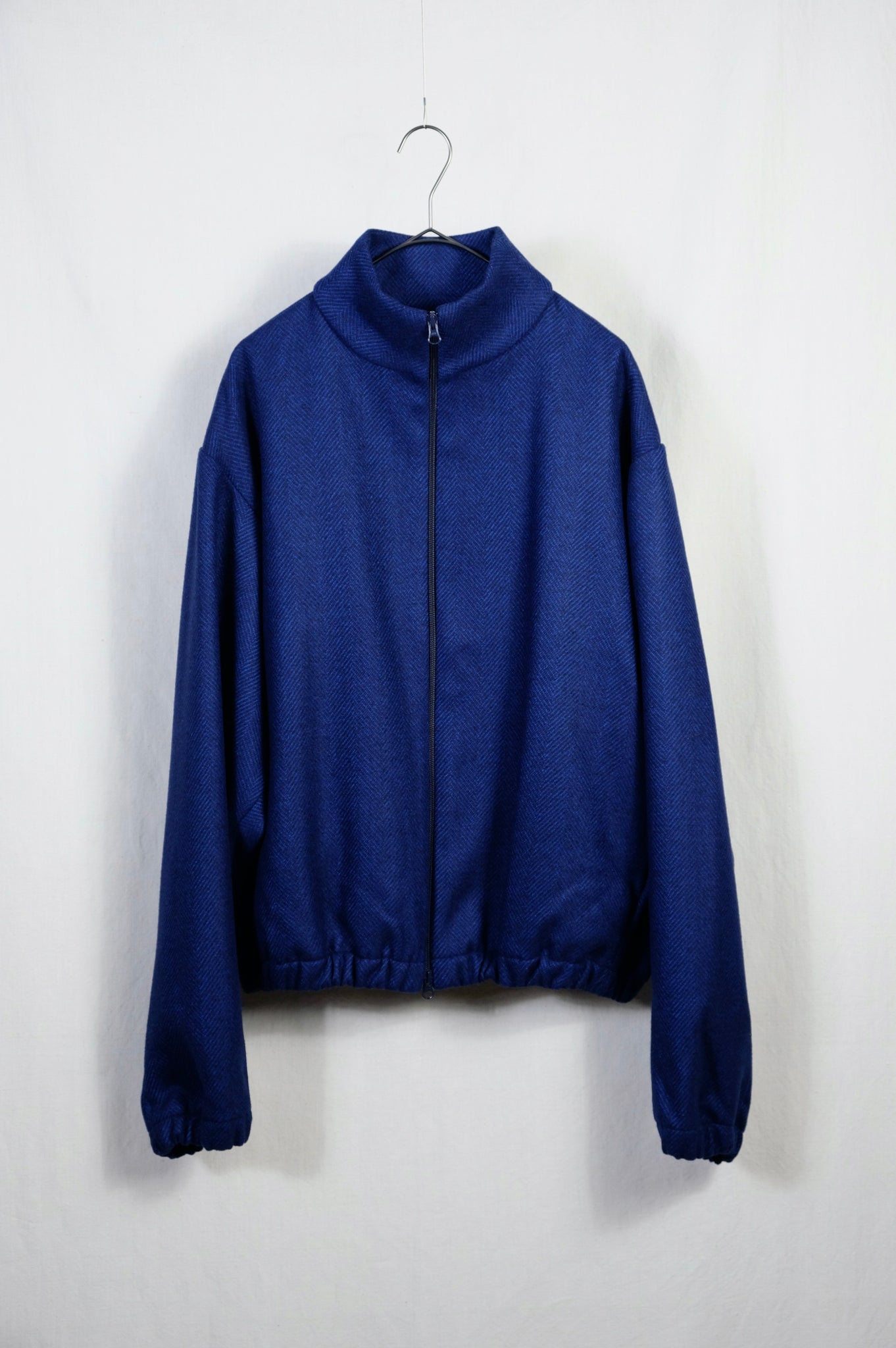 Gabriela Coll Garments "NO.261 LORO PIANA WOOL ZIPPER JACKET / BLUE HERRINGBONE"