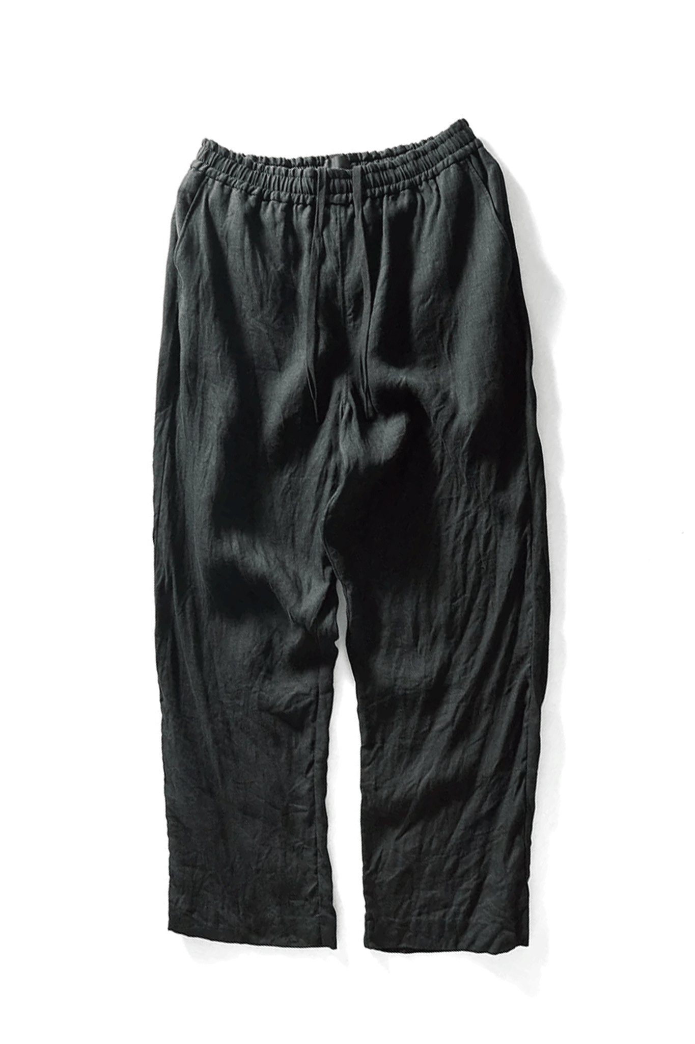 Yamauchi "Schonherr linen twill wide pajama pants / BLACK"