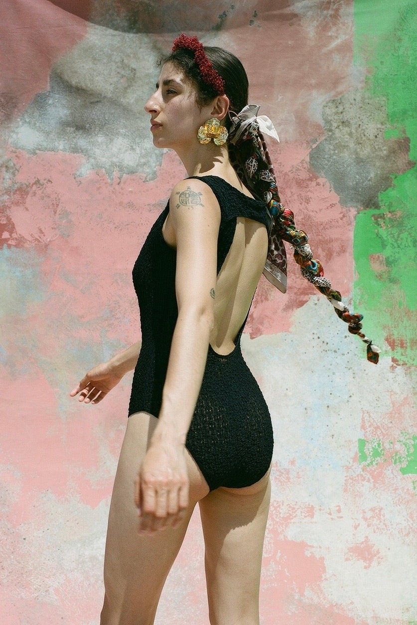 CURRENTAGE "RASCHEL LACE BODYSUIT / BLACK"