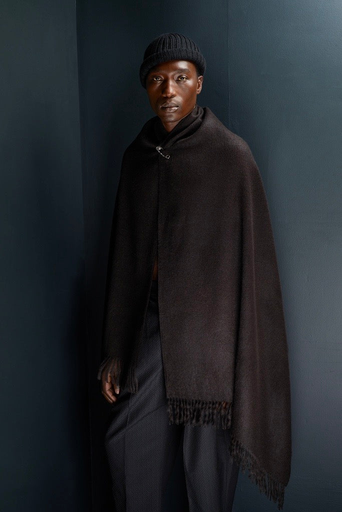 THE INOUE BROTHERS... "LARGE BRUSHED STOLE / PURE BLACK"