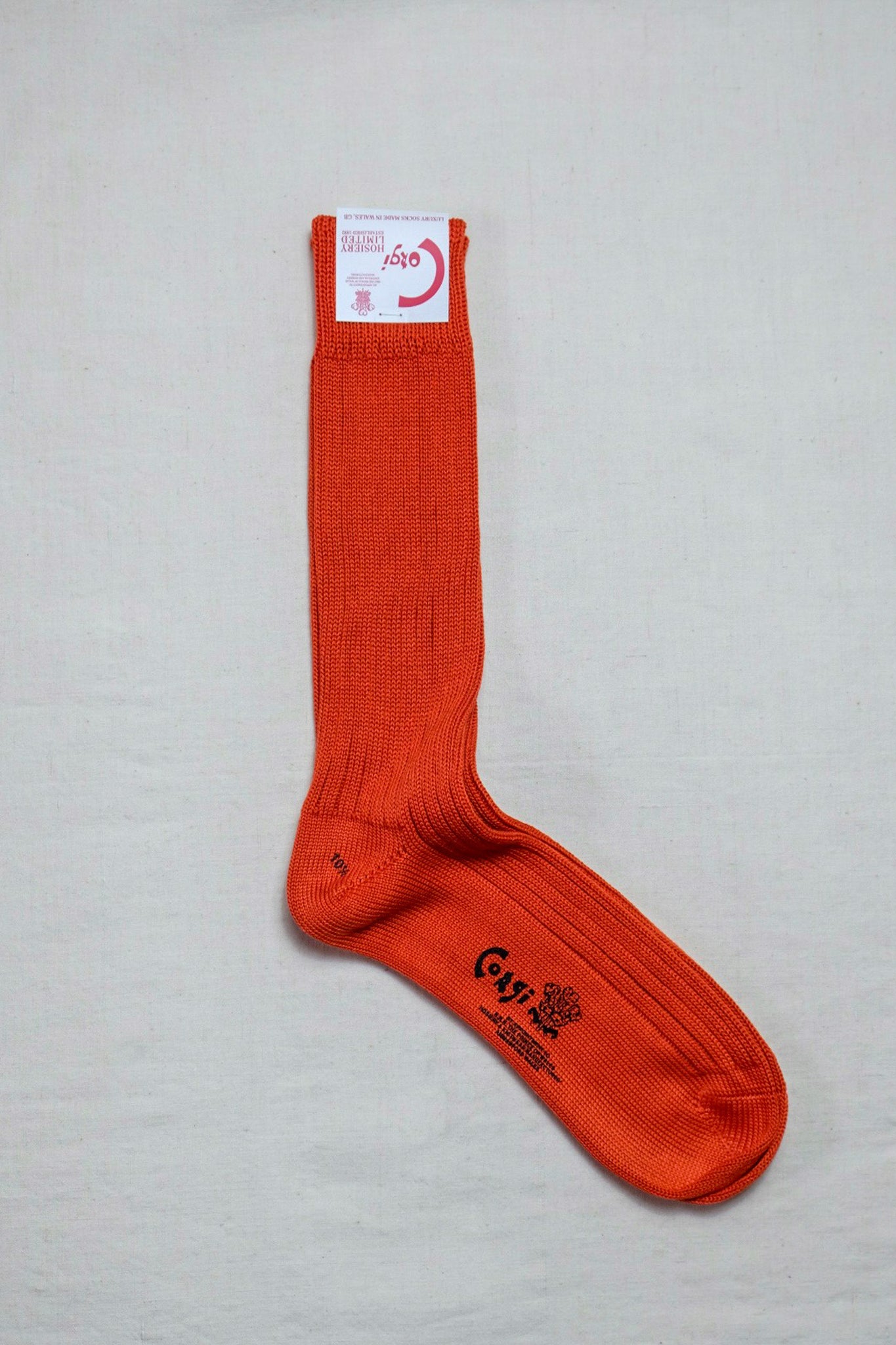 Corgi "MERCERIZED COTTON SOCKS / DARK ORANGE"