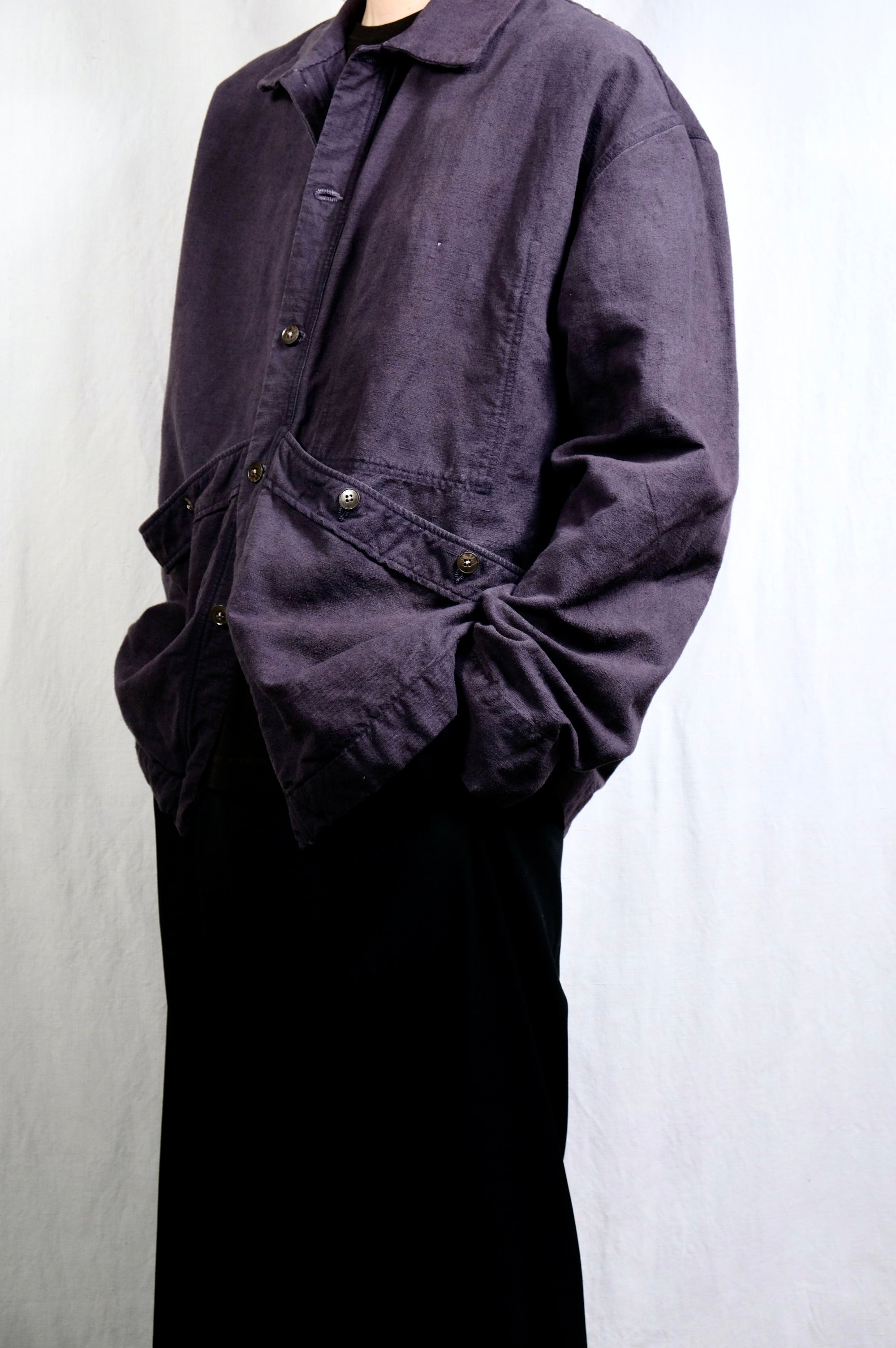 ジャケット・アウター OLIVER CHURCH BIG JACKET L rennes — Oliver Church | Big Coat in Anthracite Antique Linen