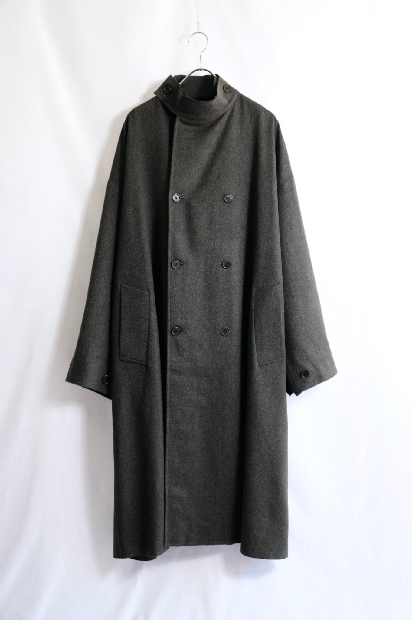Gabriela Coll Garments "NO.65(MEN'S)  LORO PIANA WOOL OVERSIZED COAT / GREEN"