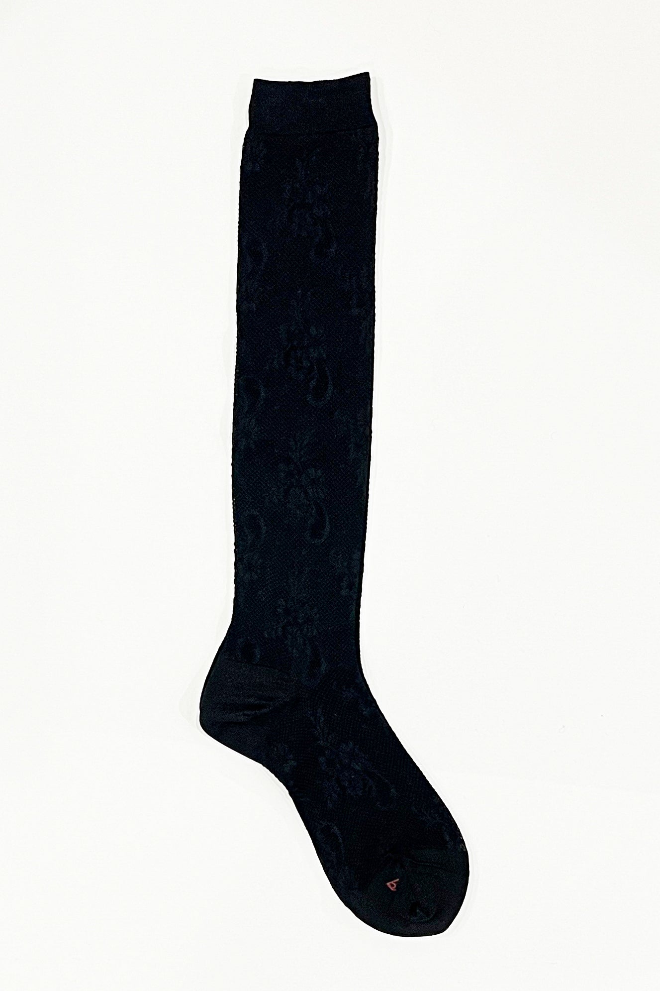 babaco "FLORAL LACE KNEE HIGH SOCKS / BLACK"