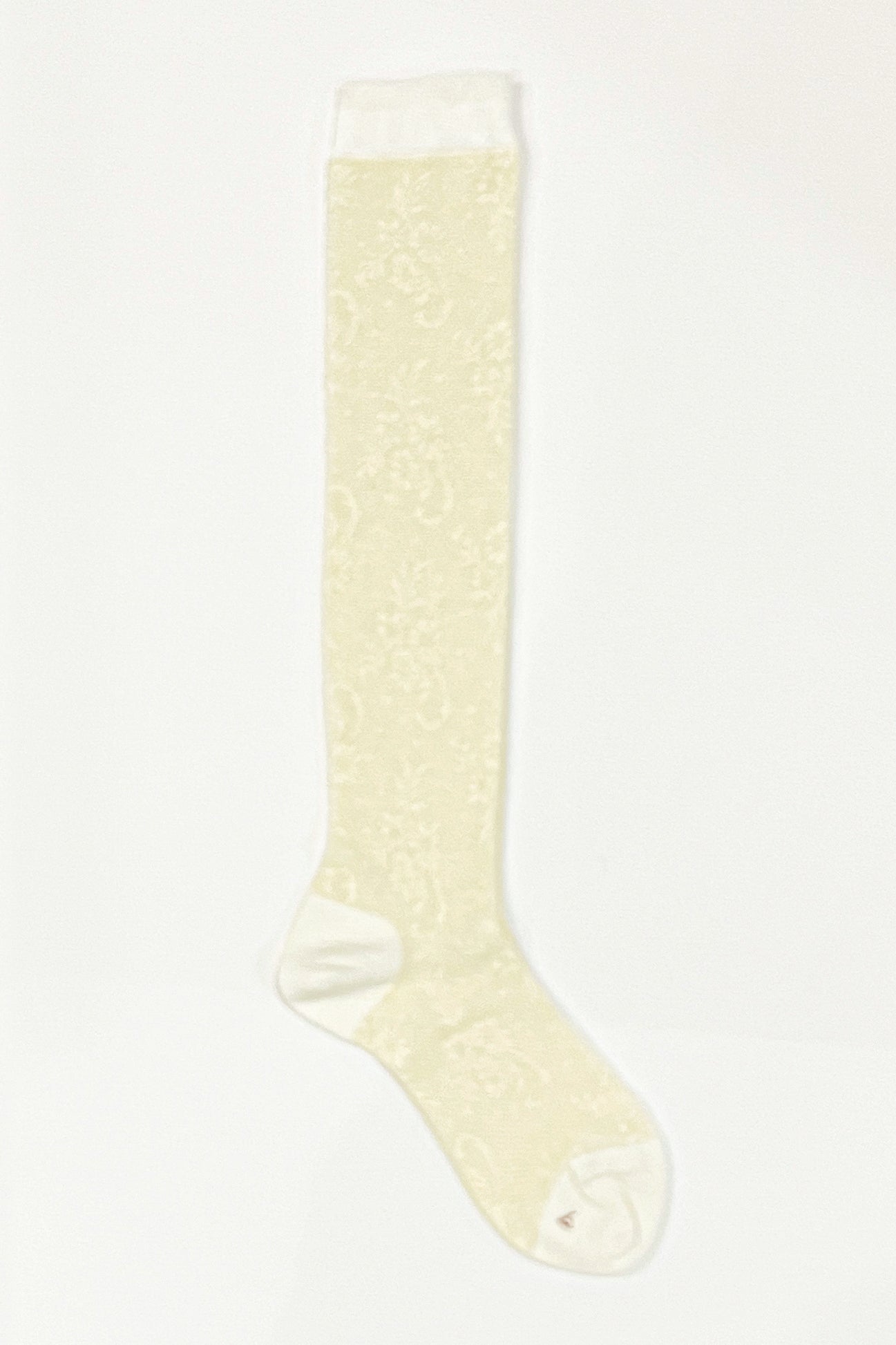 babaco "FLORAL LACE KNEE HIGH SOCKS / OFF WHITE"