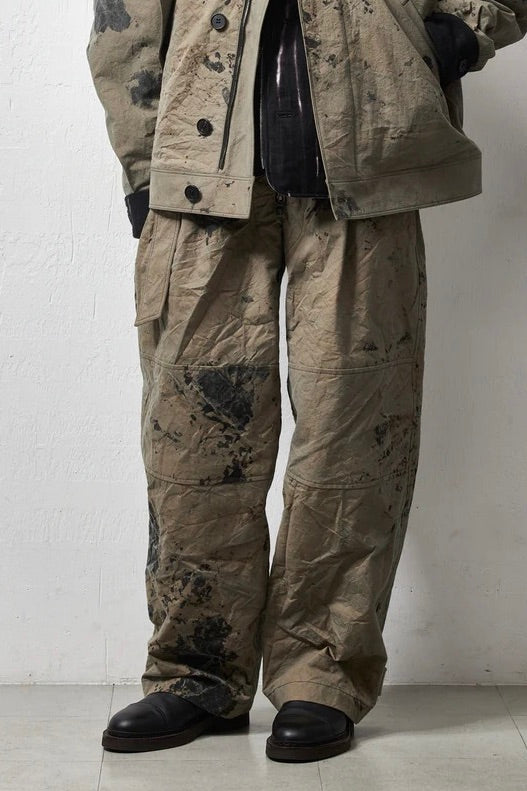 야마우치 "노무르싱 울·한계 밀도 더블 크로스·원컷 이지 팬츠 / CHARCOAL BROWN"