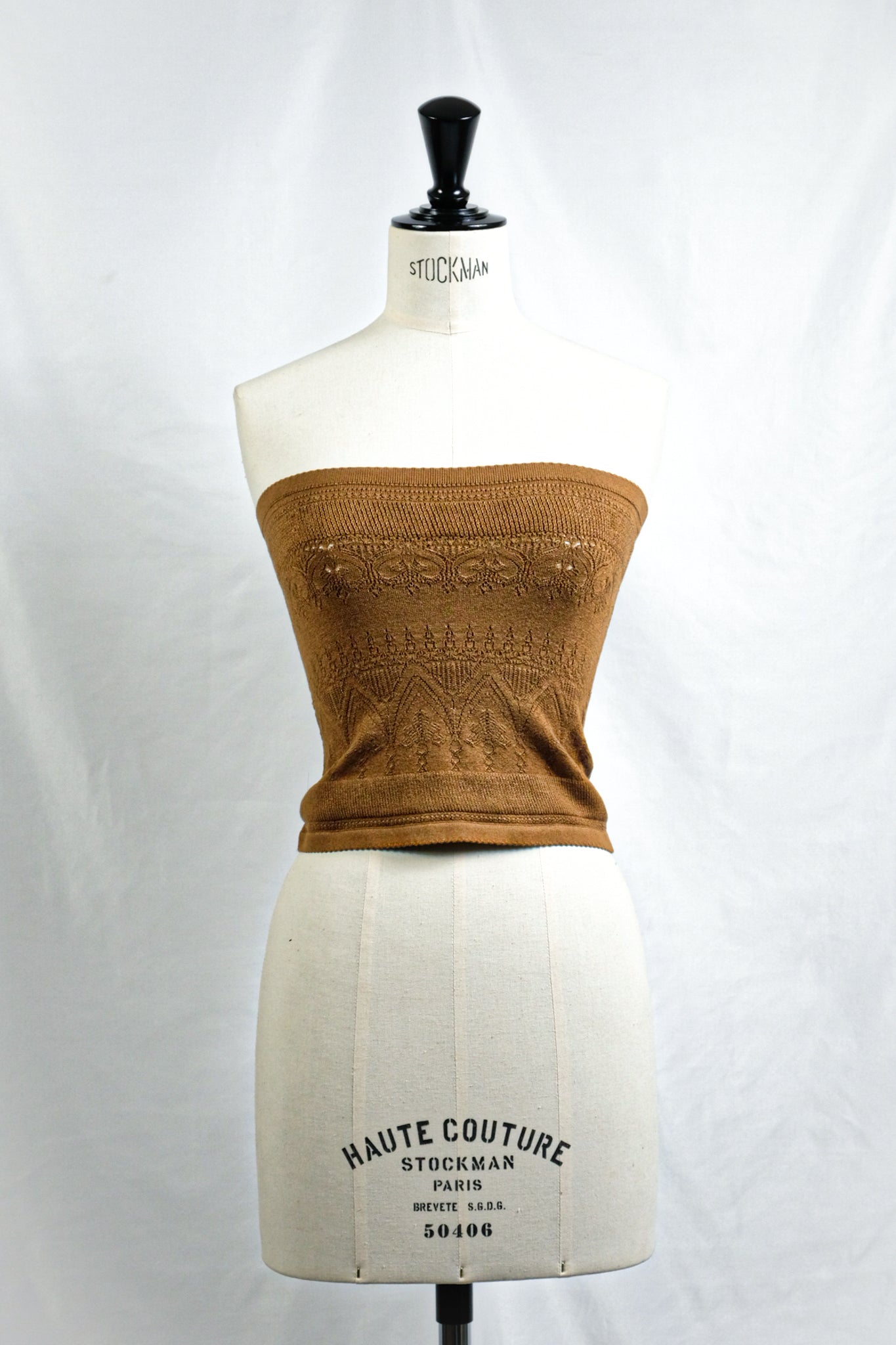FUMIKA_UCHIDA "SILK LACE KNITTING BELLYBAND / LIGHT BROWN"