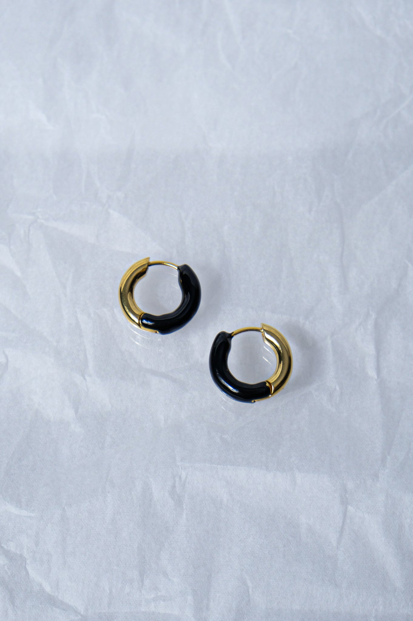 R.ALAGAN "DIPPED TINY ALL ROUND HOOPS GOLD×BLACK"