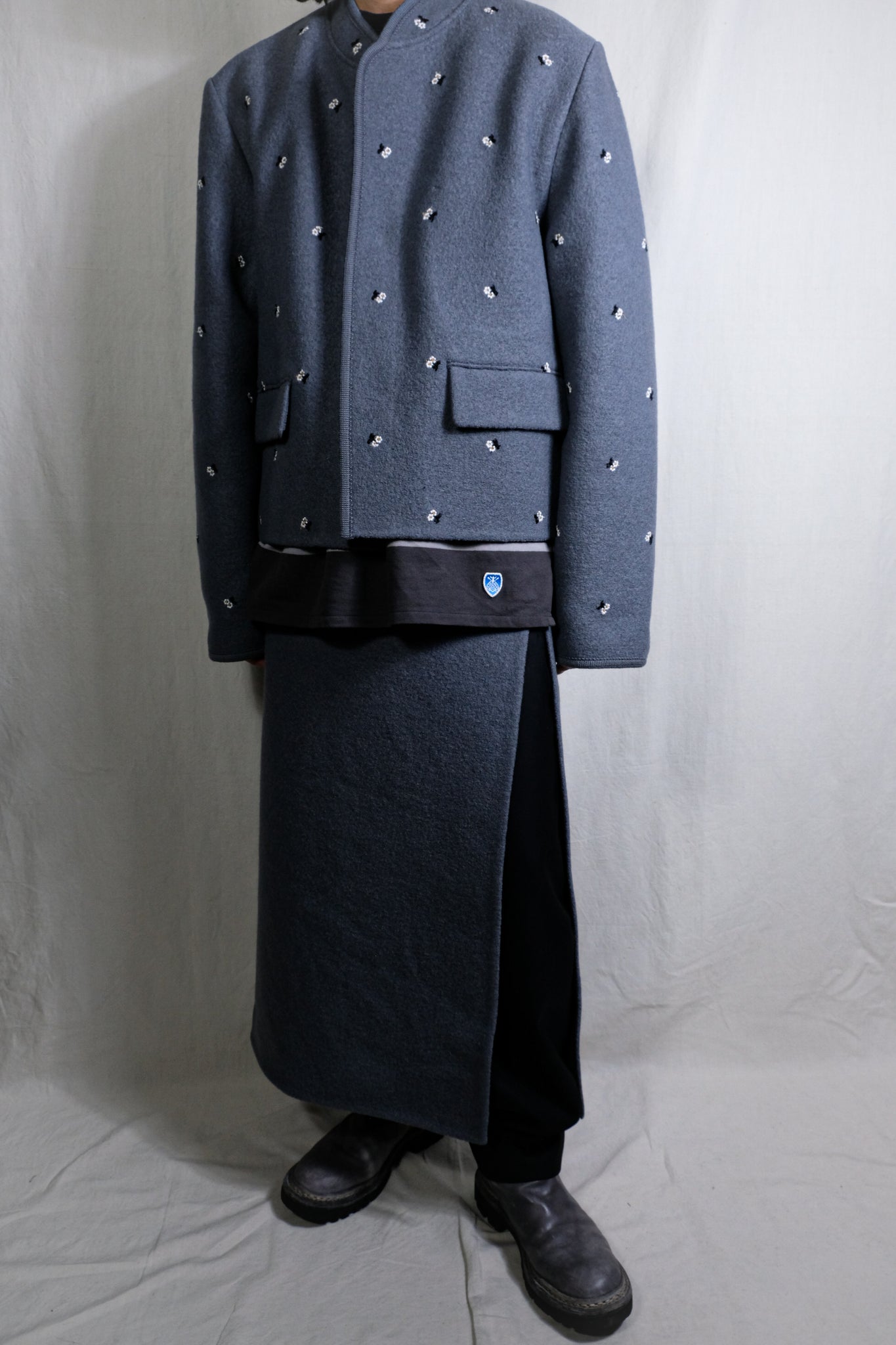 RIER "WALKER SKIRT CASTELROCK FELTED"