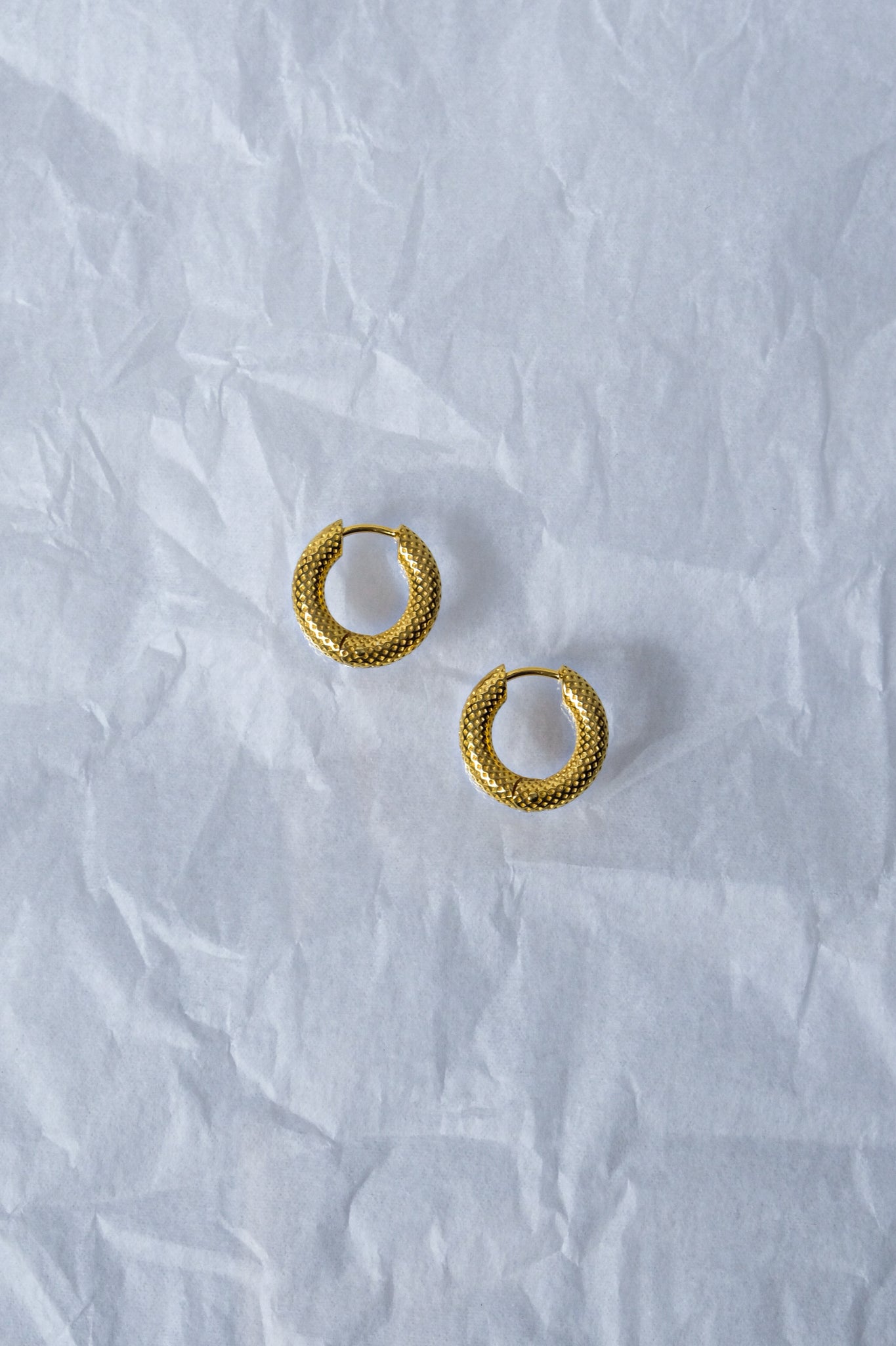 R.ALAGAN"TINY DOT HOOPS GOLD"