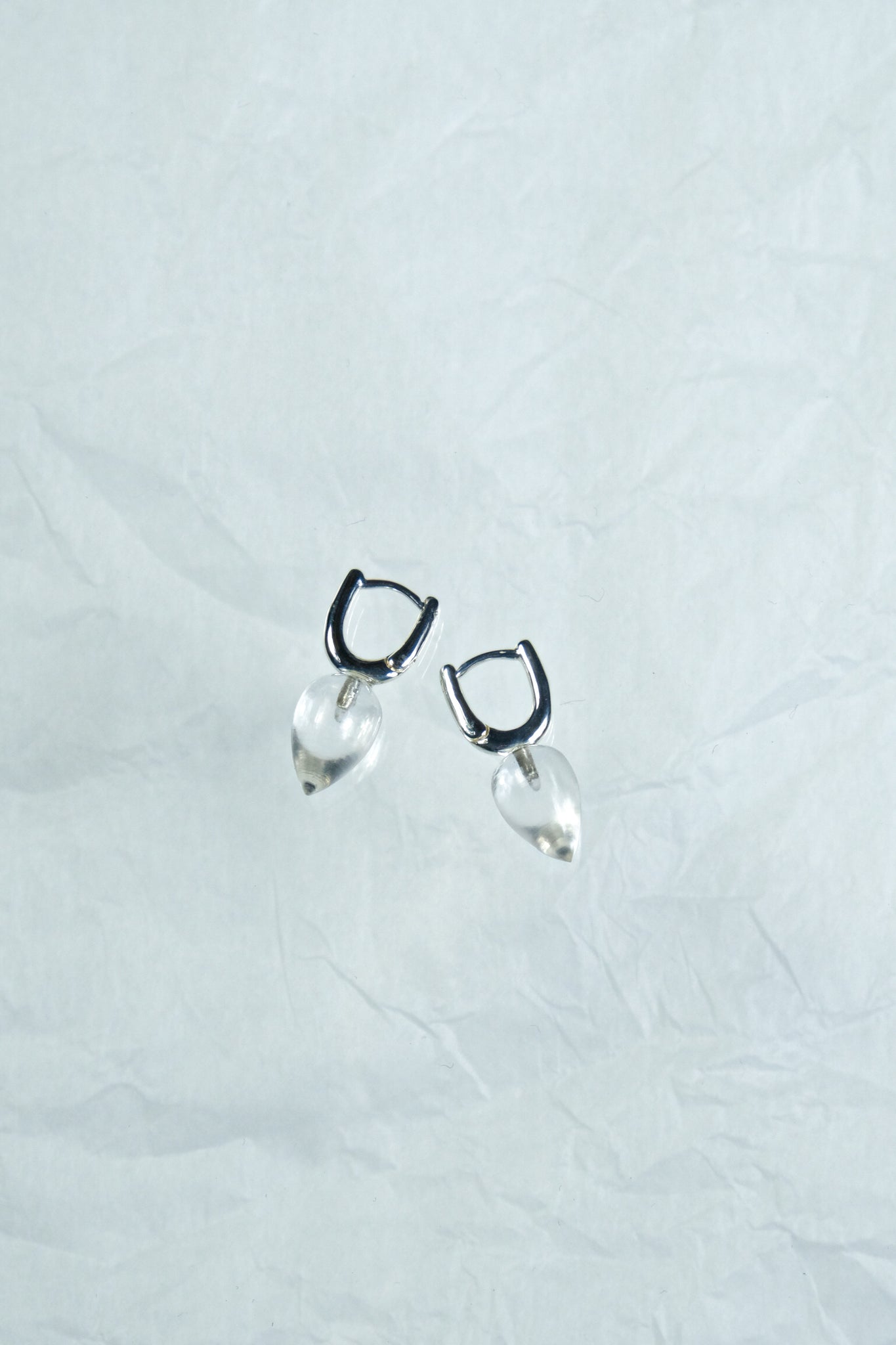 R.ALAGAN "DEWDROP STONE HOOPS/CRYSTAL" 