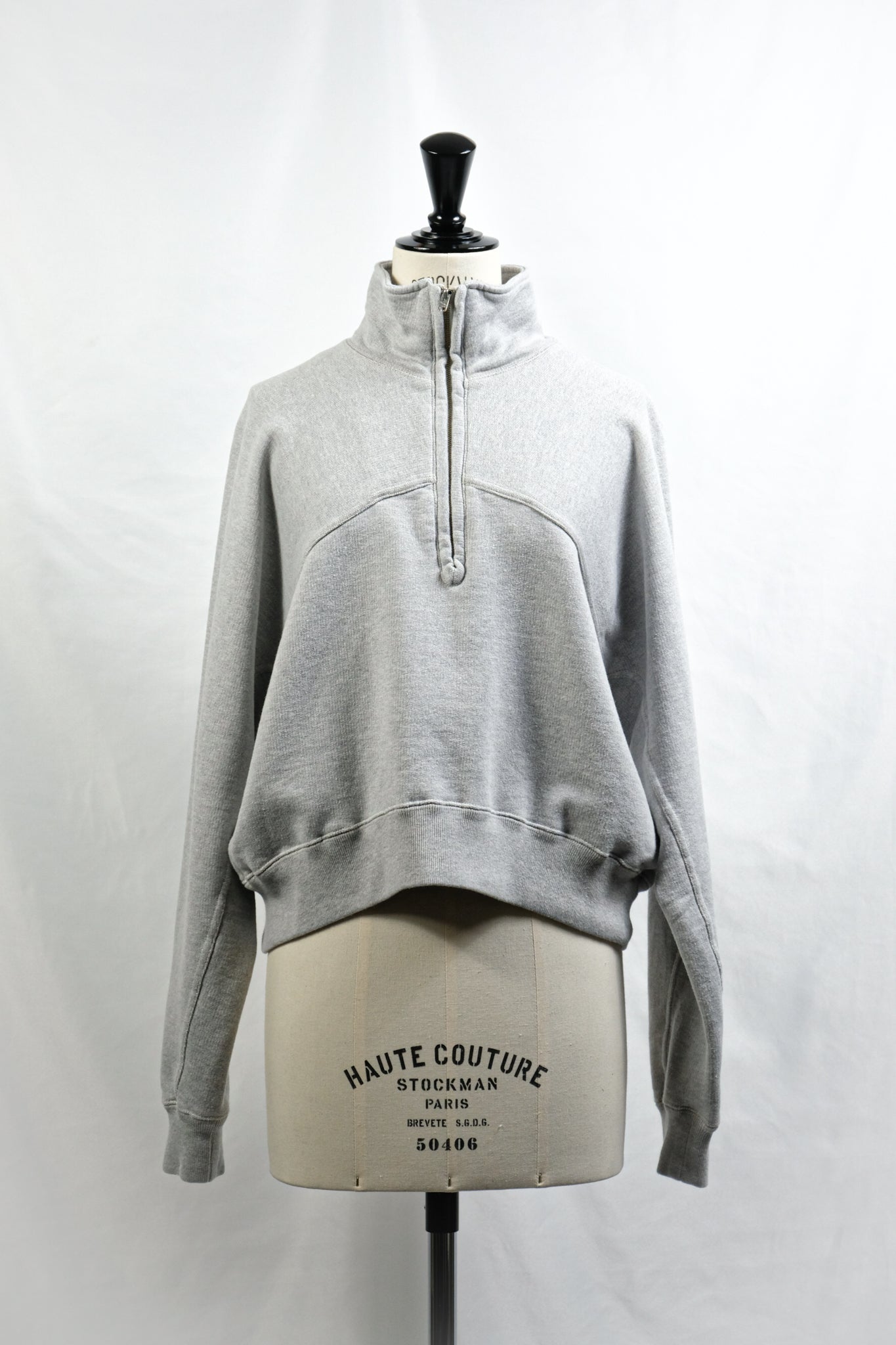 CURRENTAGE "OLD SCHOOL TERRY HALF ZIP TOP / GRAY"