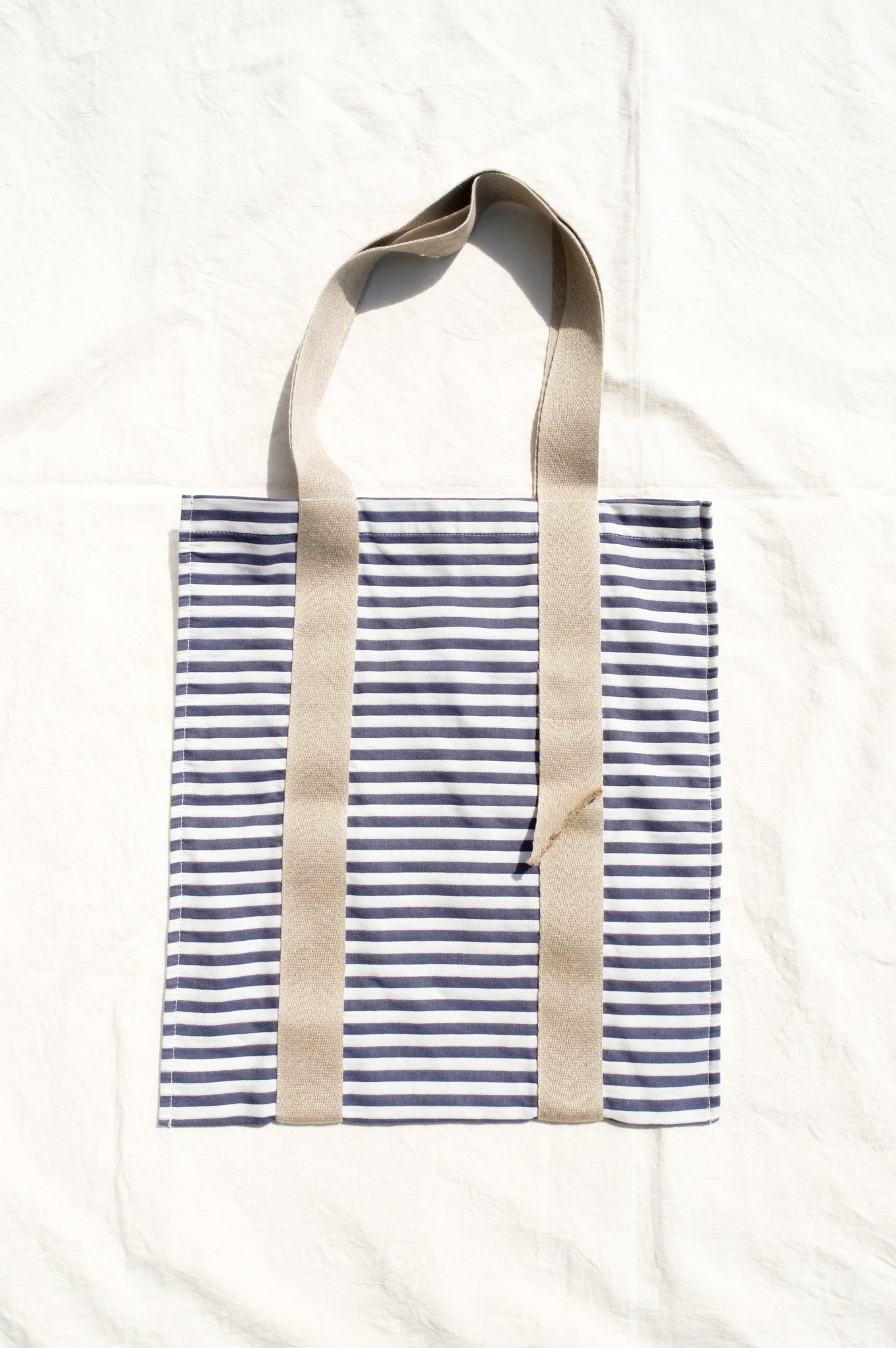 TENDER Co.  "TYPE 005 ONE STRAP TOTE BAG / COTTON TABLE CLOTH STRIPE"