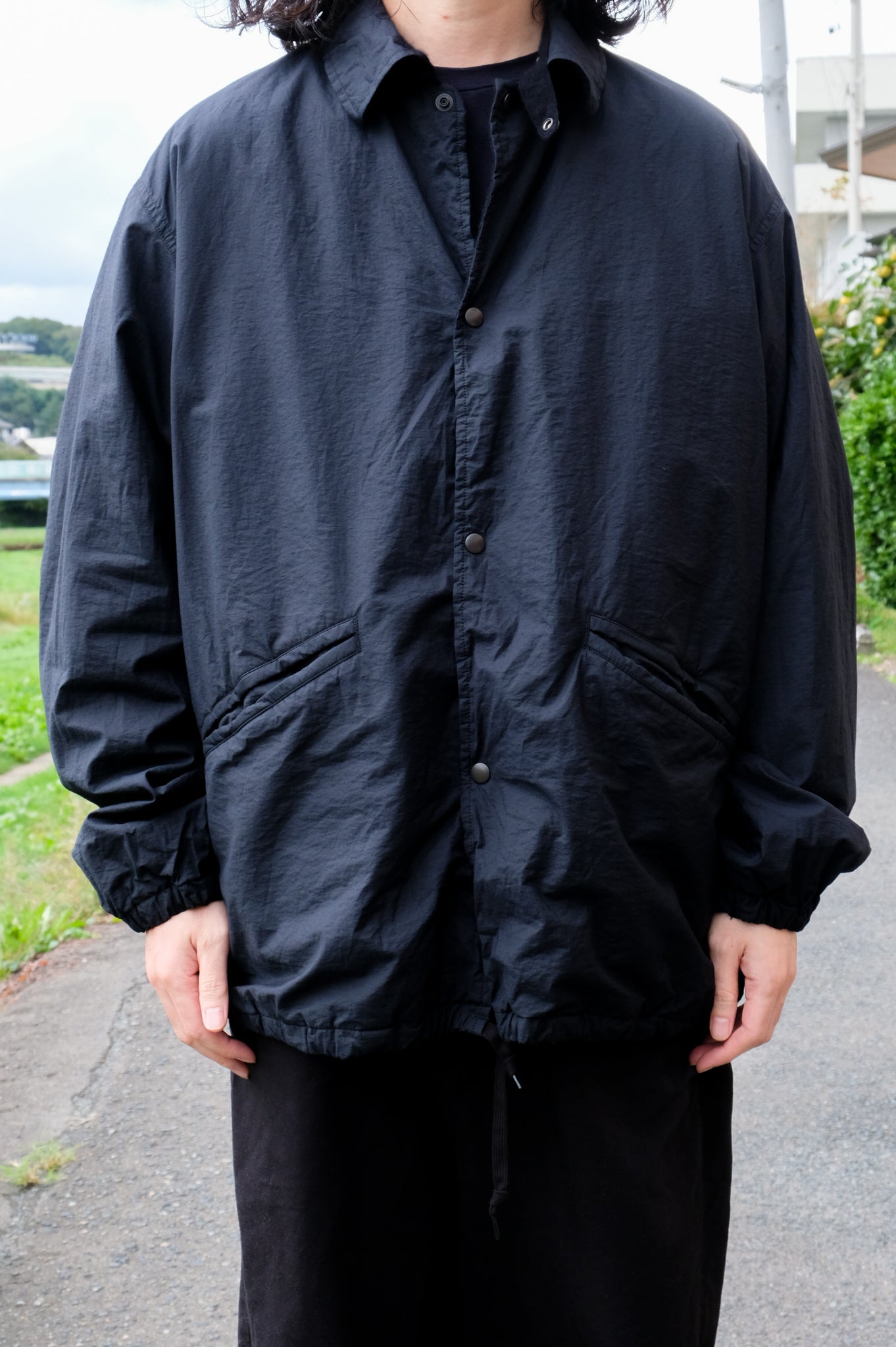 comoli 23aw COTTON NYLON COACH JACKET-