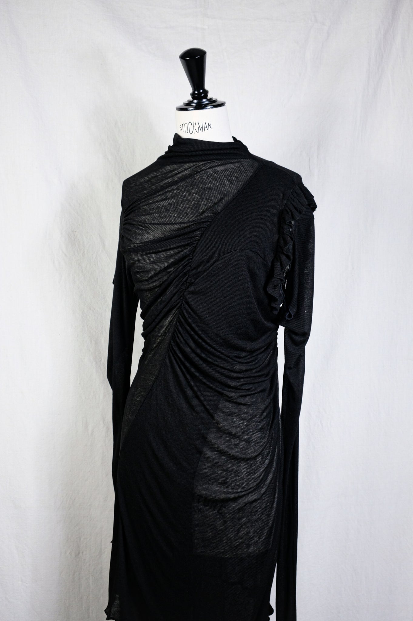 PHOTOCOPIEU "ASYMMETRIC SHEER DRESS / TILDA / BLACK" 