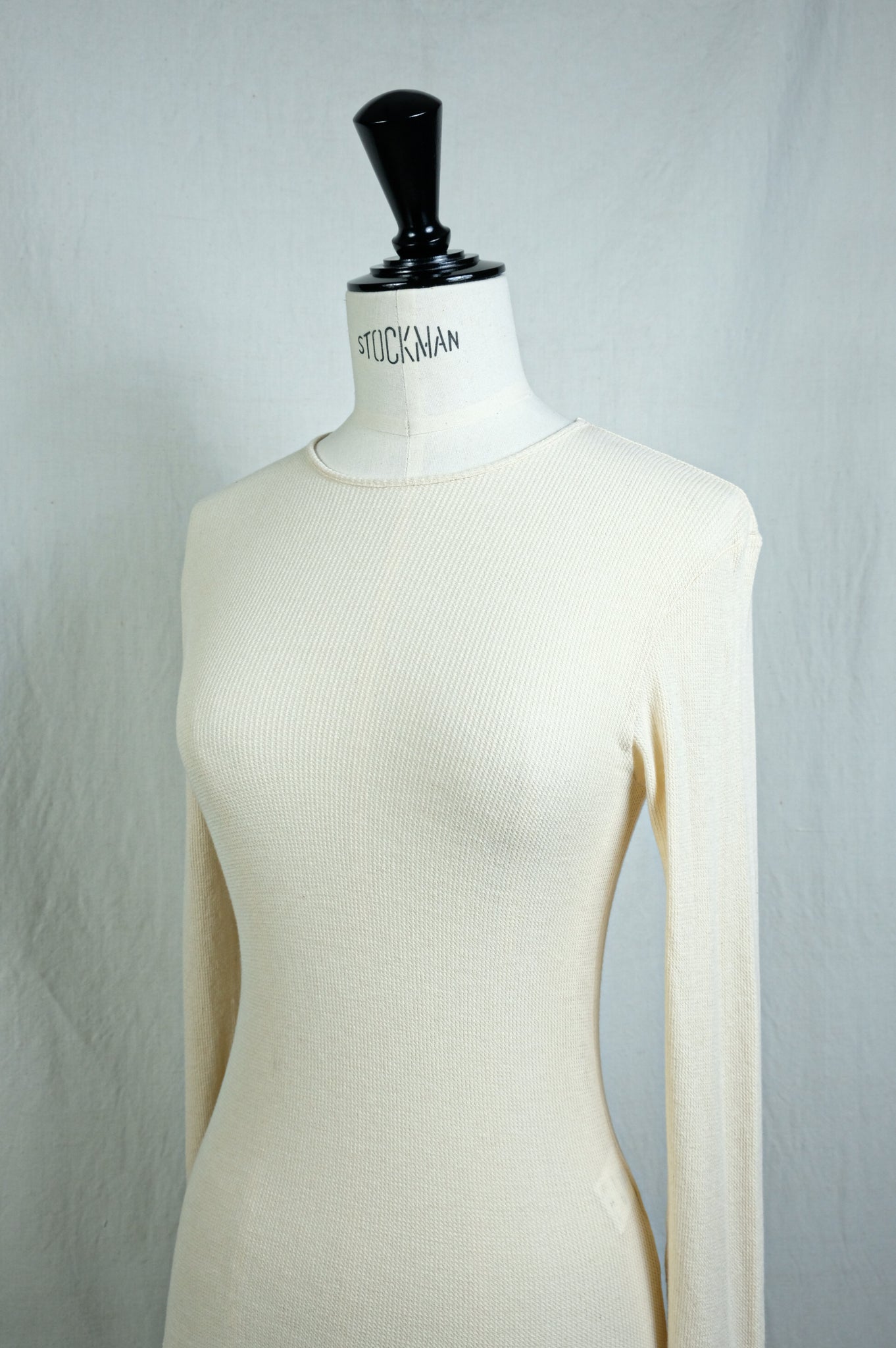 FUMIKA_UCHIDA "GAUZE WAFFLE CREW-NECK TOP / OFF WHITE" 