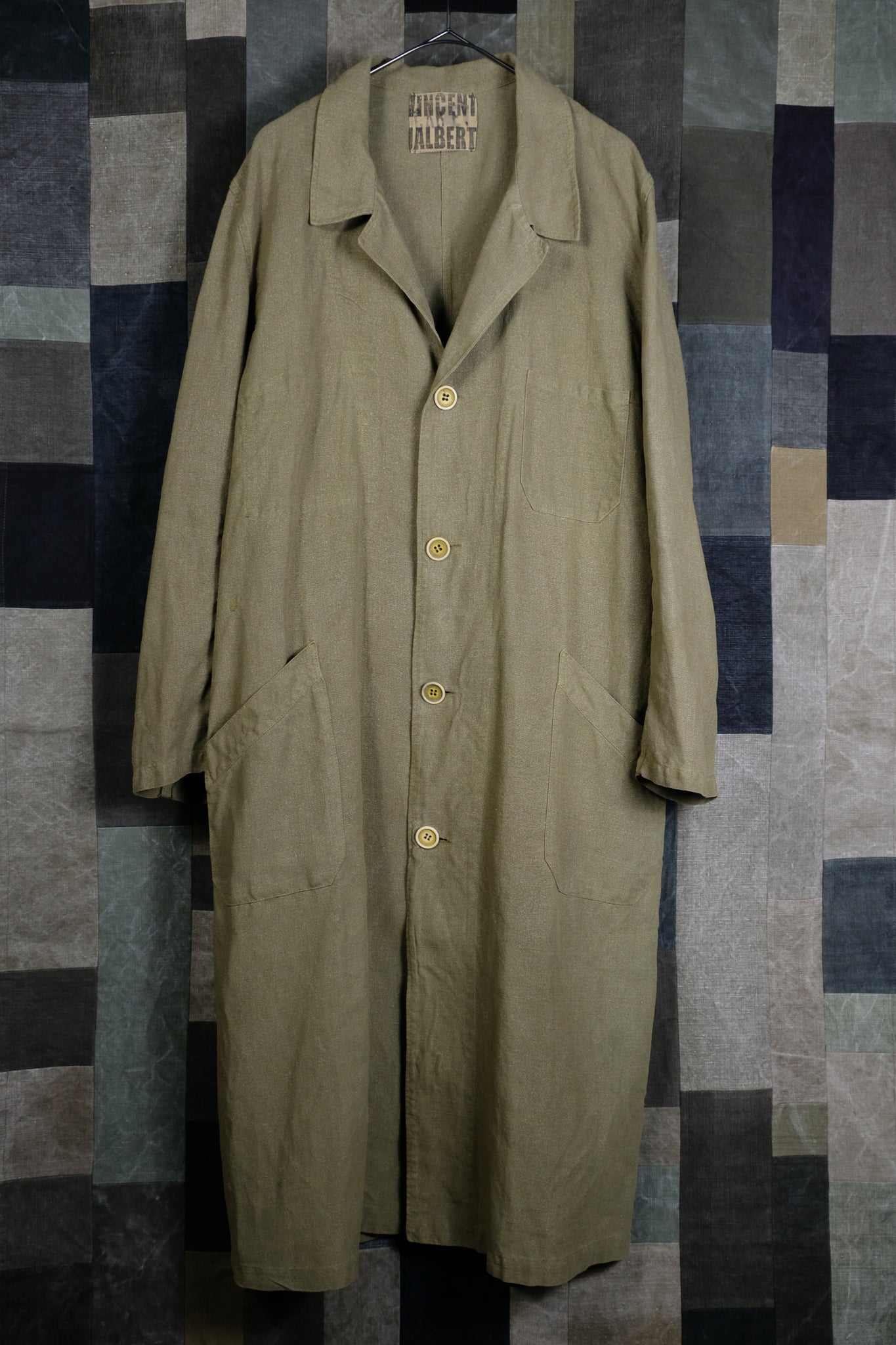 VINCENT JALBERT "WORK COAT LINEN / LIGHT KHAKI"