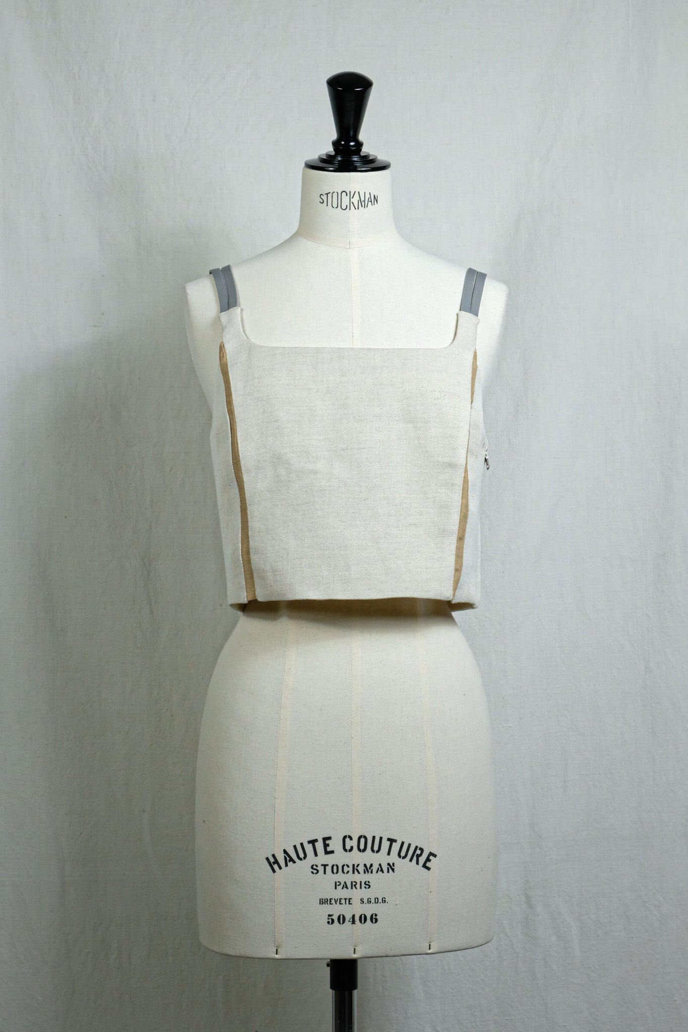 FUMIKA_UCHIDA "HEMP SUITING BUSTIER TOP / ECRU / TWILL"