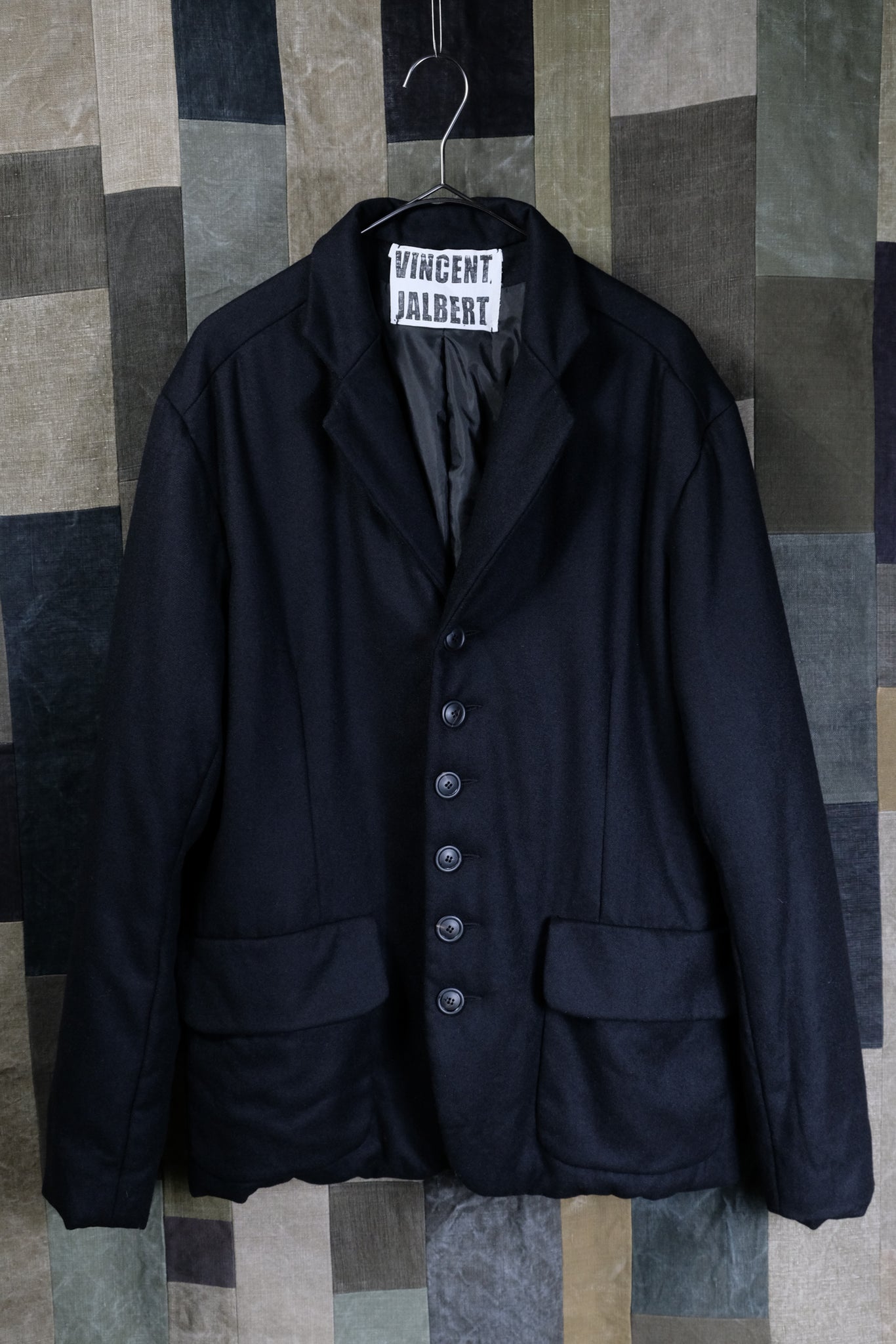 VINCENT JALBERT "QUITED MEN JACKET 6 BUTTONS / BLACK"