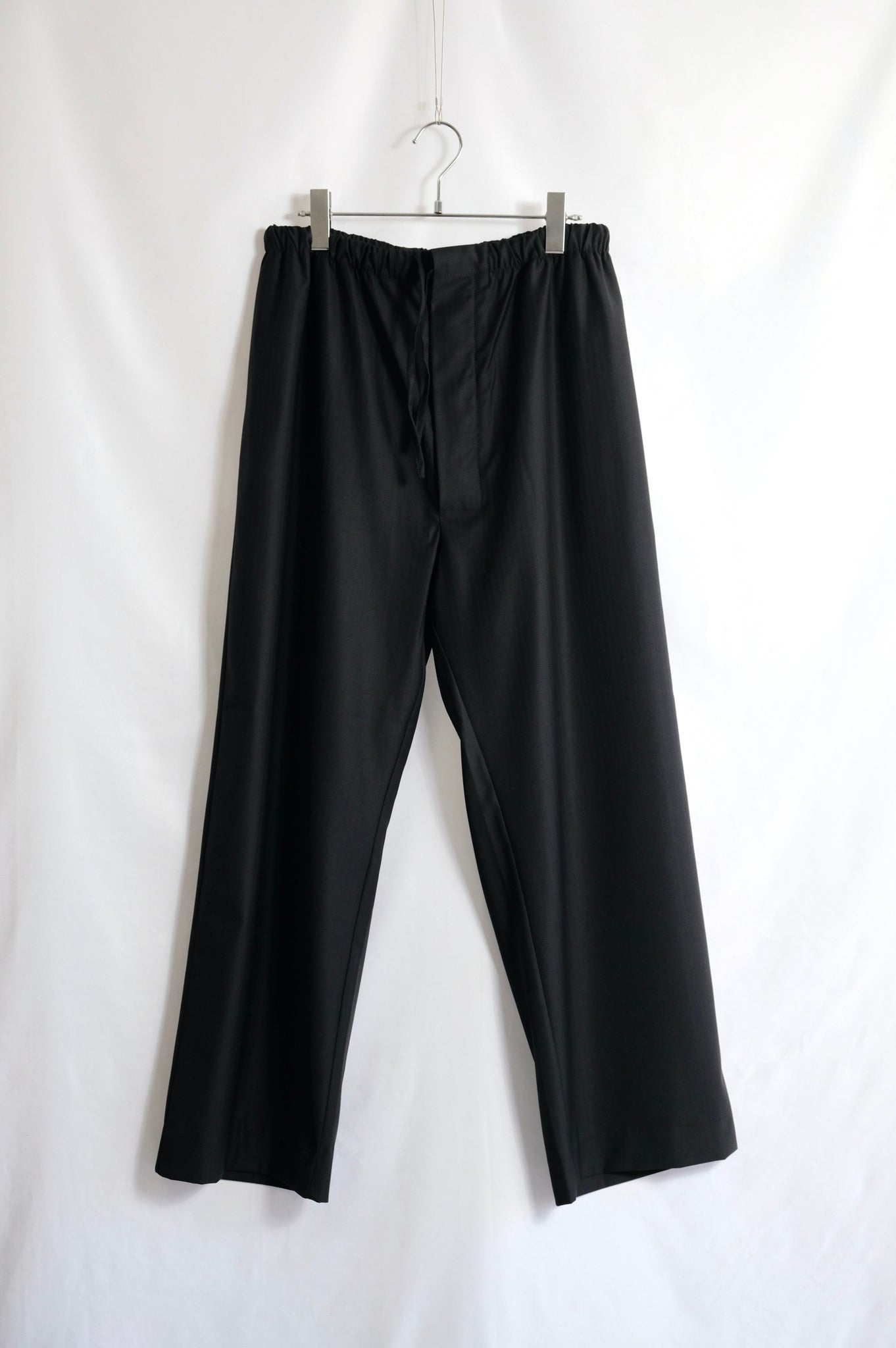 GABRIELA COLL GARMENTS "NO.288 FINE WOOL DRAWSTRING TROUSERS (MEN'S) / BLACK HERRINGBONE"