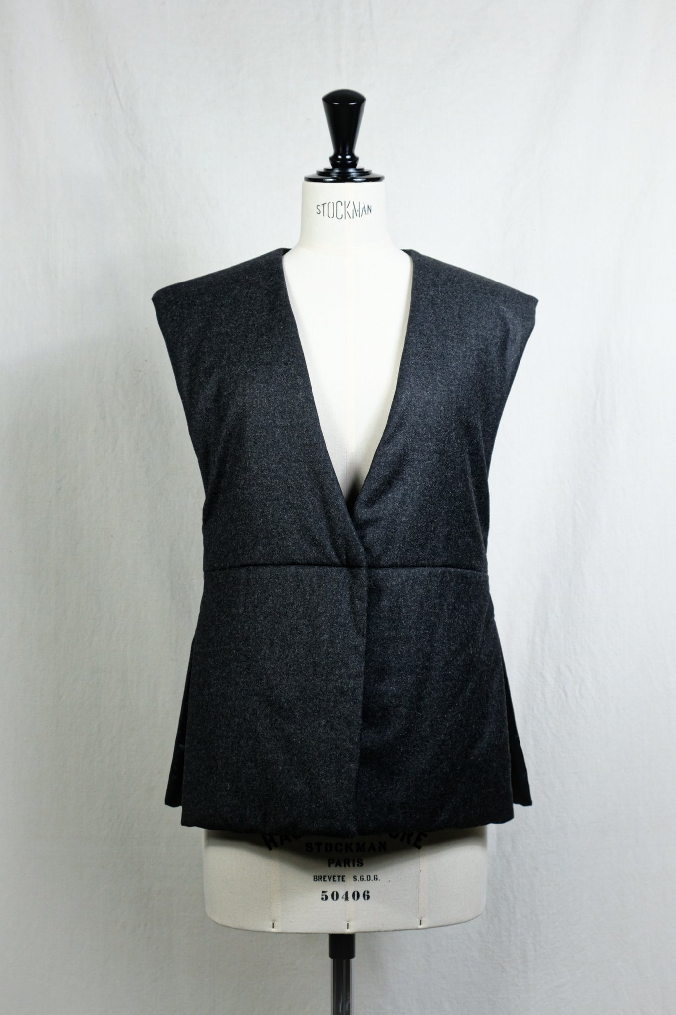 Gabriela Coll Garments "NO.126 WOOL PADDED VEST/ BLACK MOTTLED"