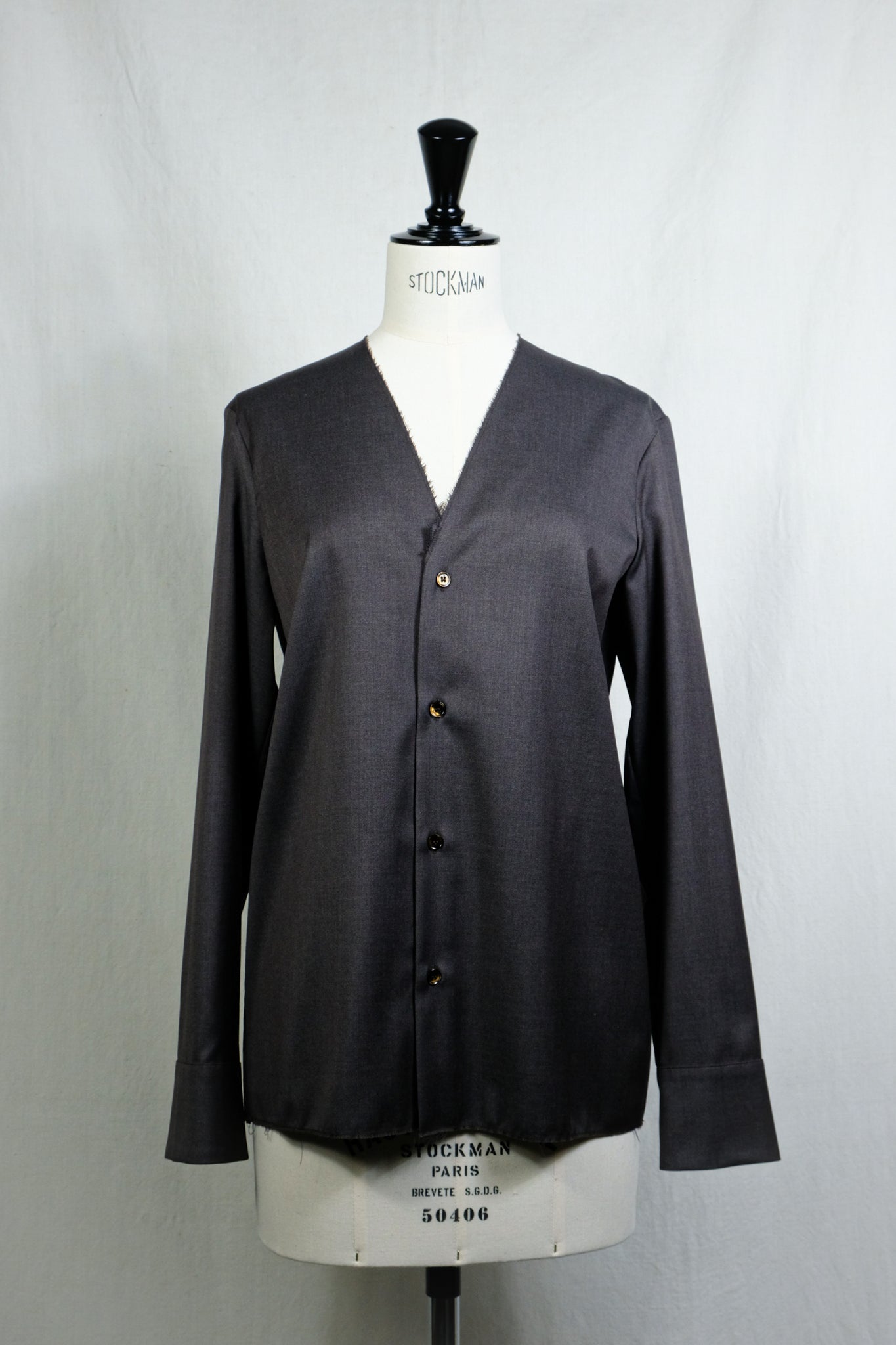 Gabriela Coll Garments "NO.97 LORO PIANA FINE WOOL SHIRT/ DARK BROWN"