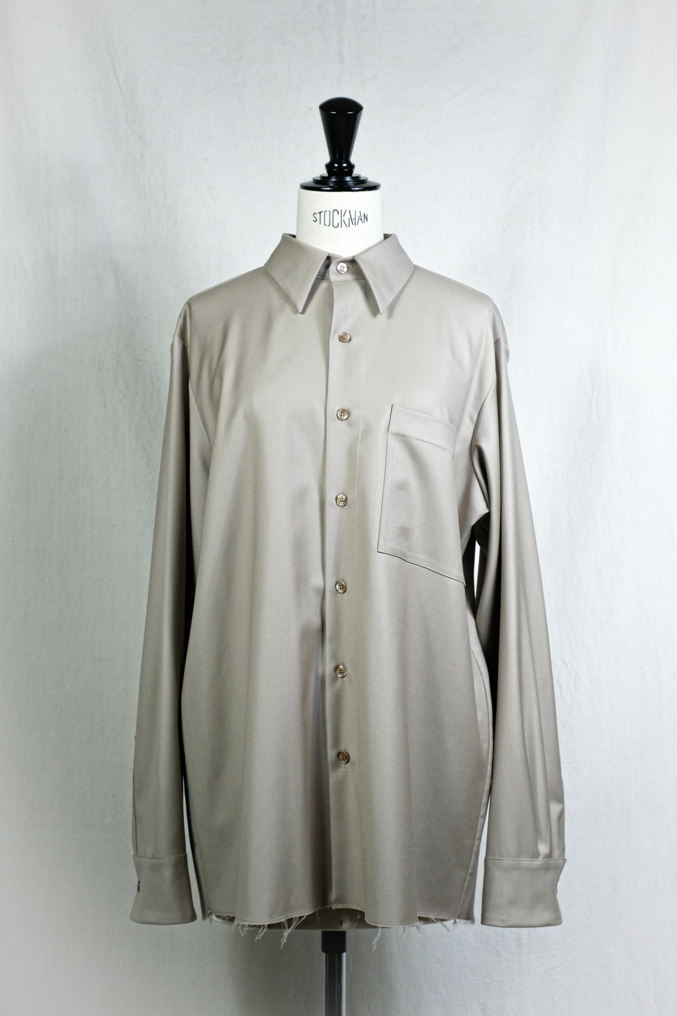 Gabriela Coll Garments " NO.118 LORO PIANA POCKET WOOL SHIRT / BEIGE"