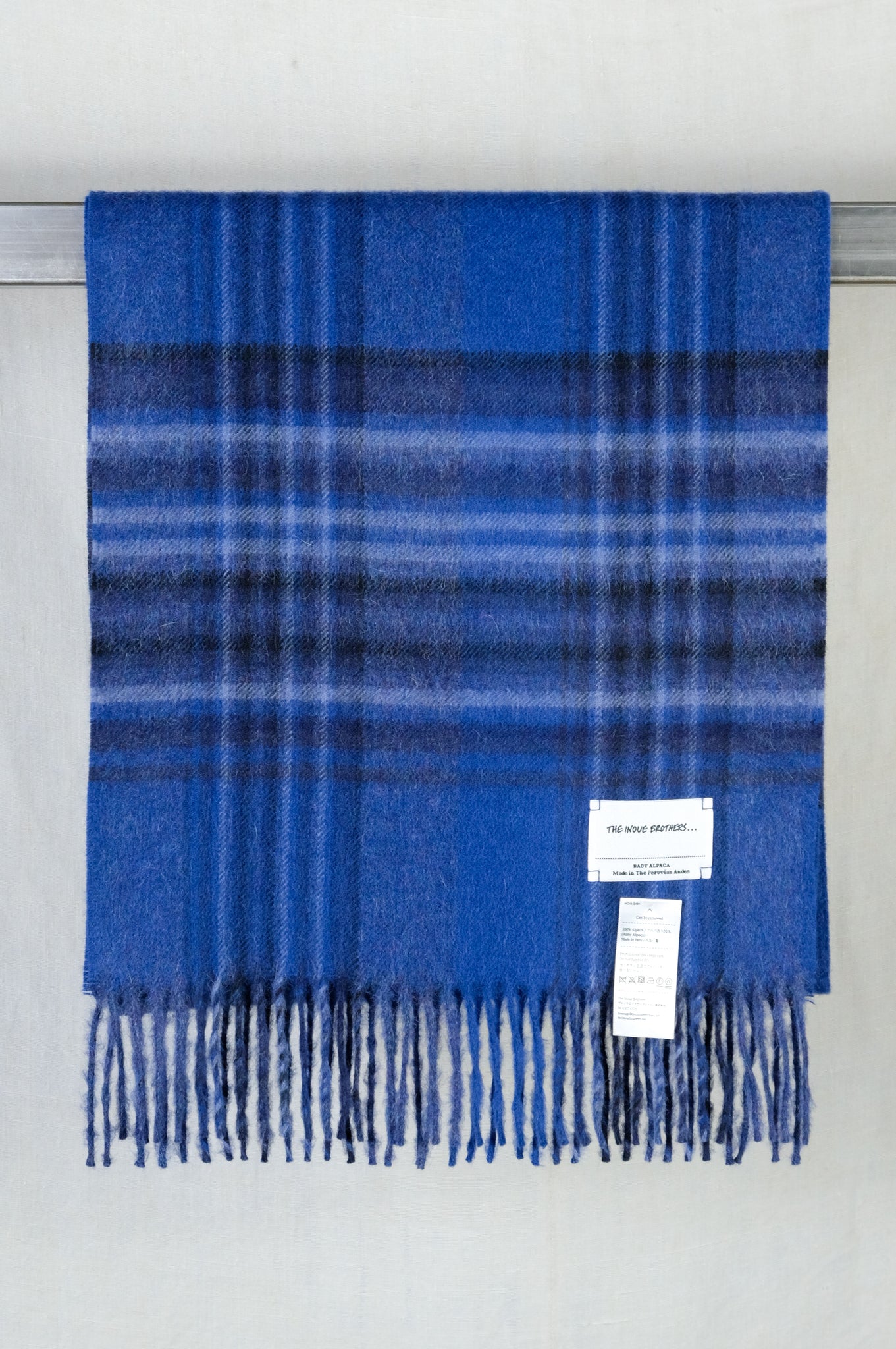 THE INOUE BROTHERS..."Brushed Scarf (pattern) / Checkered Navy"