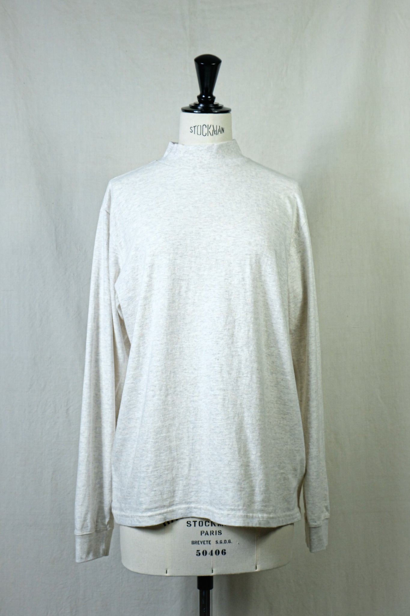 FilMelange "DOUG / ORGANIC COTTON HIGH NECK TOP / SNOW MELANGE"