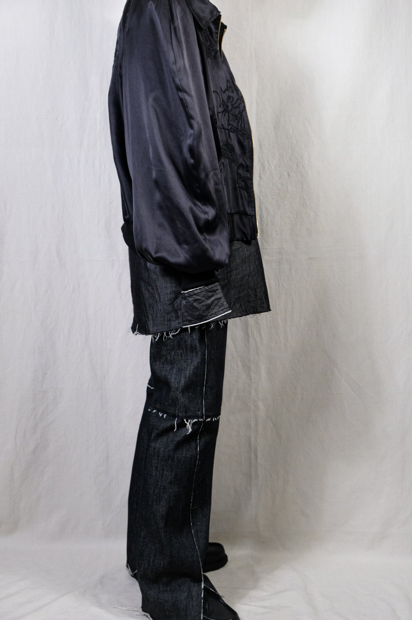 パンツ Gabriela coll garments / slit trousers Gabriela Coll Garments Black Denim Slit Trousers - Black